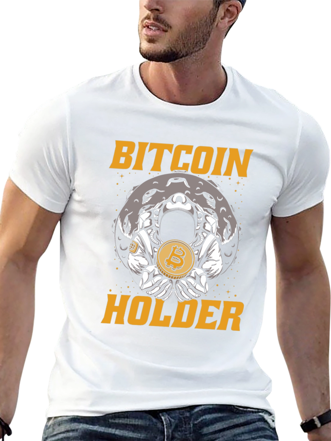 Bitcoin Holder Graphic T-Shirt - Crypto Astronaut Moon
