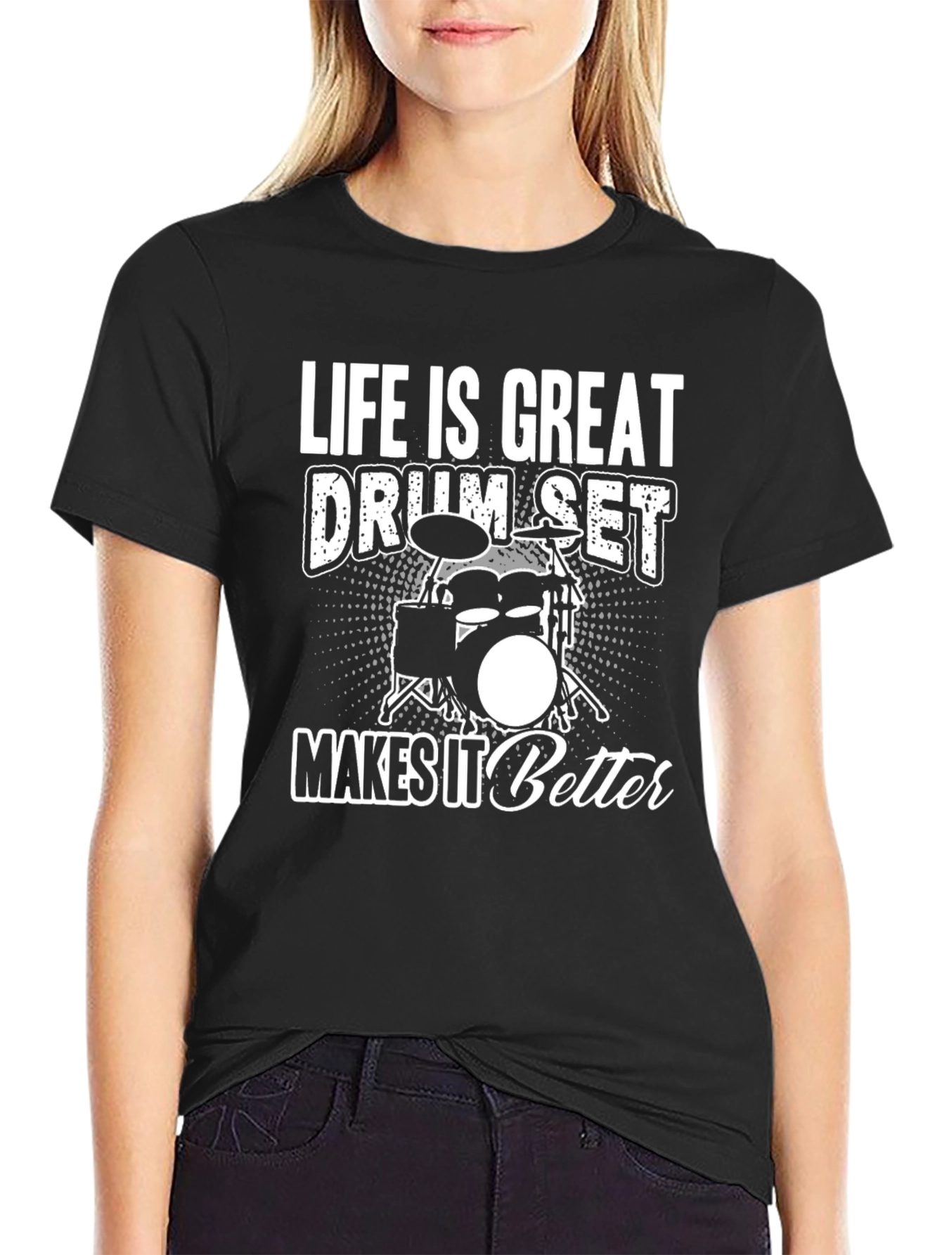 Drum Set Graphic Tee - Life Is Great
