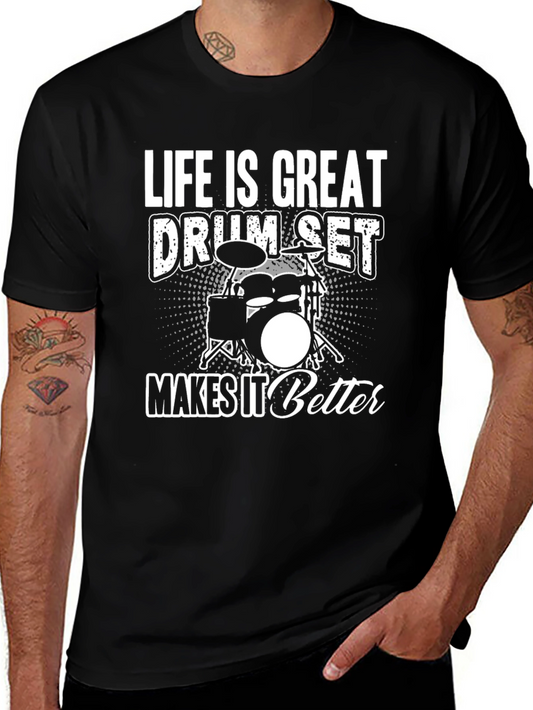 Drum Set Graphic Tee - Life Is Great