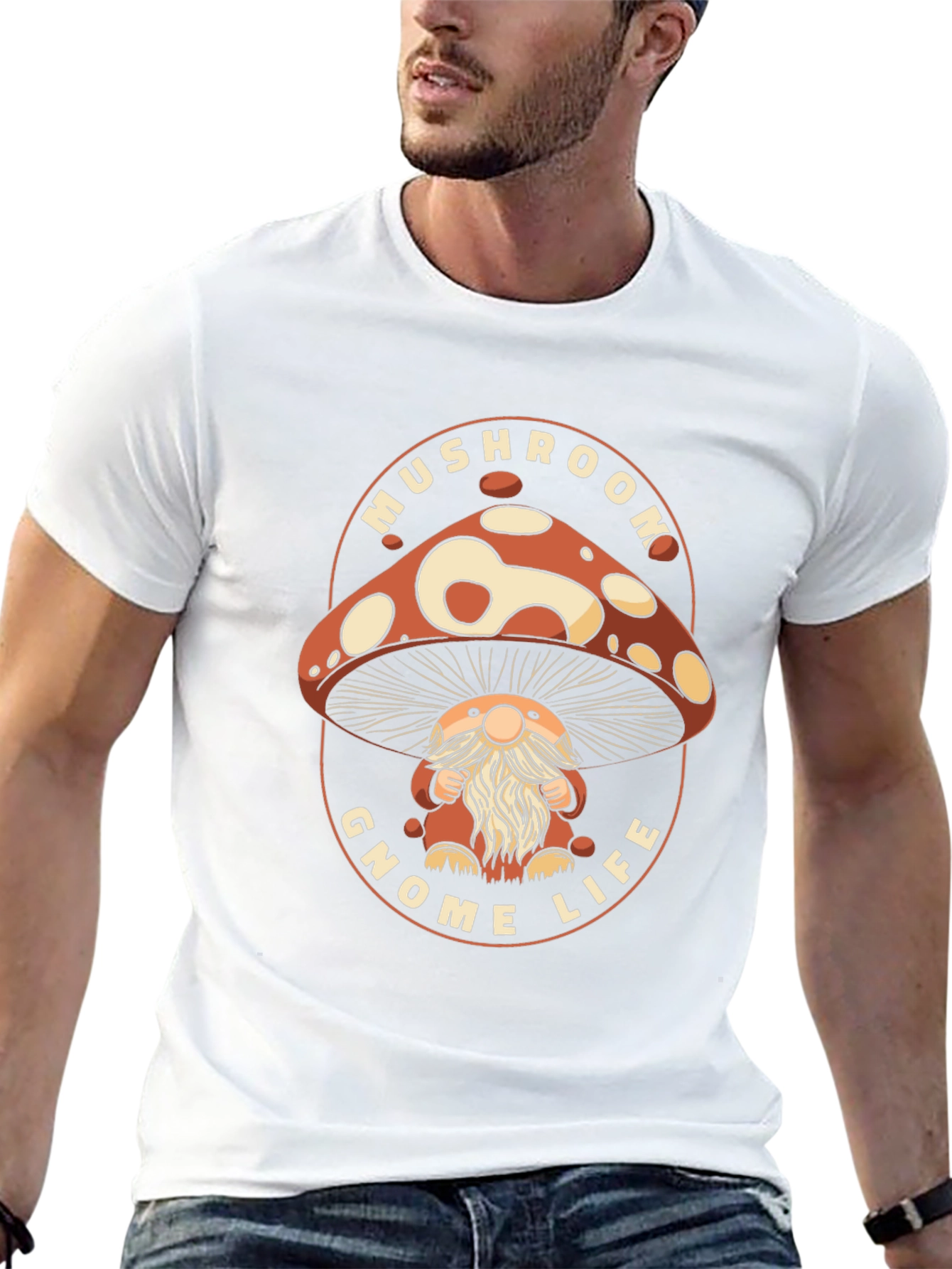 Mushroom Gnome Life Graphic T-Shirt