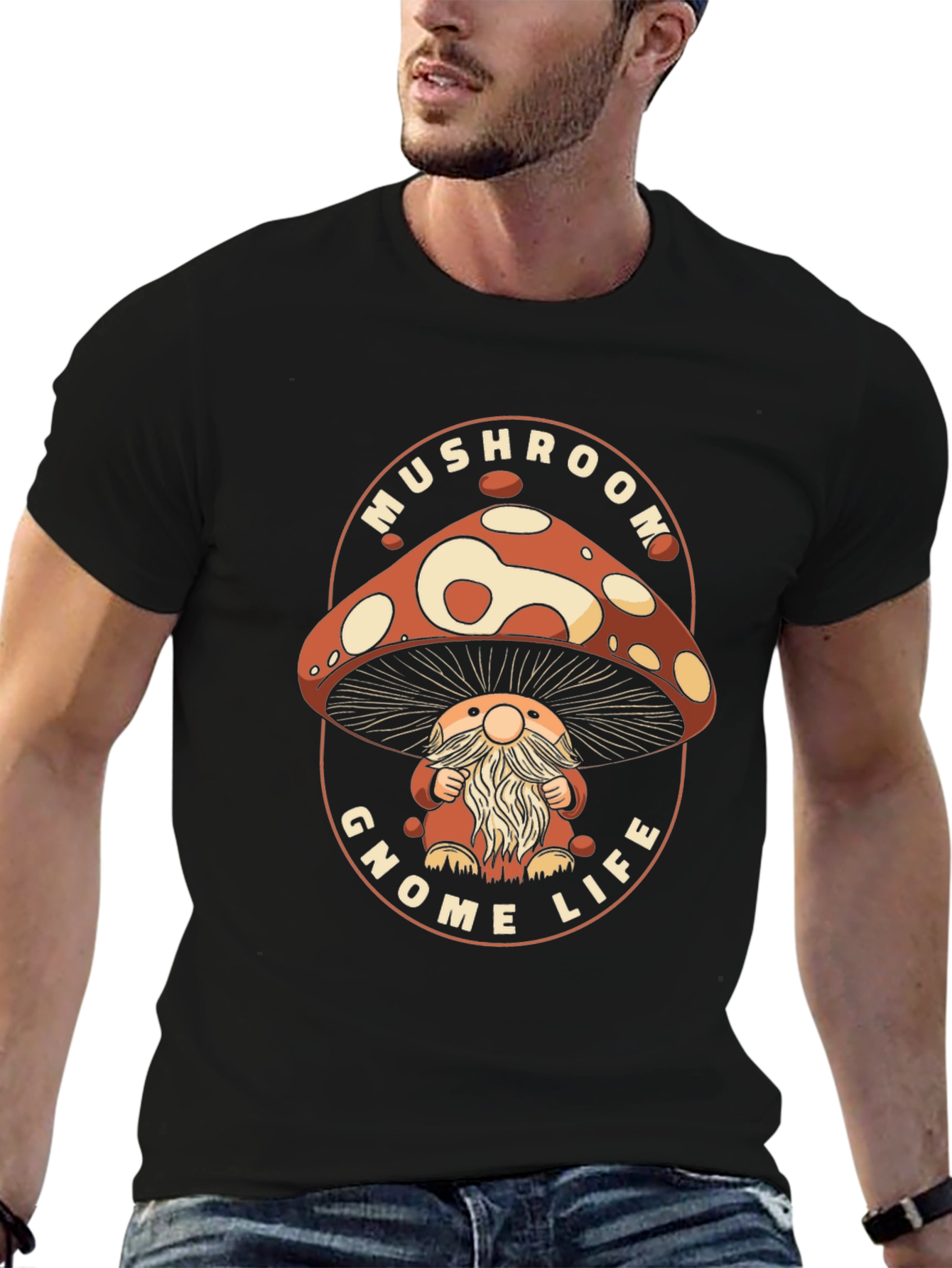Mushroom Gnome Life Graphic T-Shirt