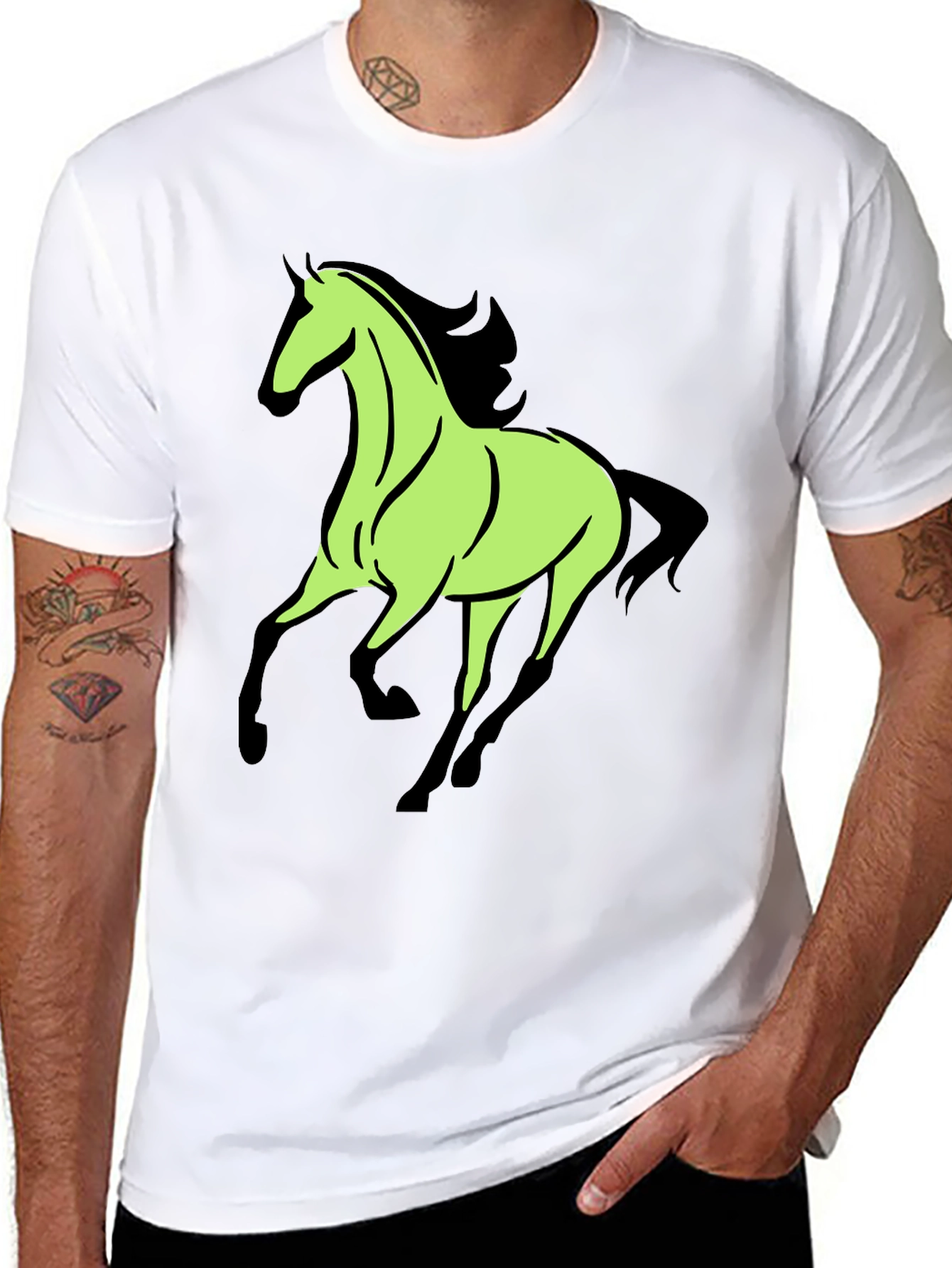 Horse Graphic Tee - Black