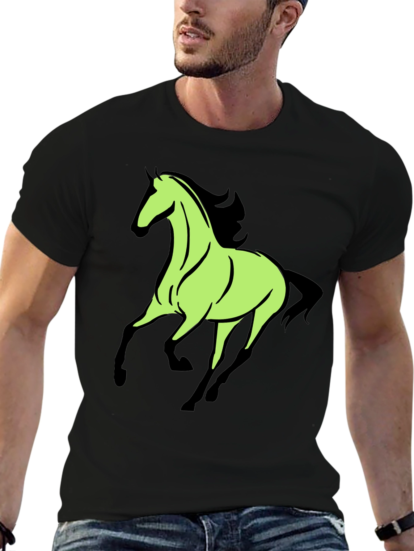 Horse Graphic Tee - Black