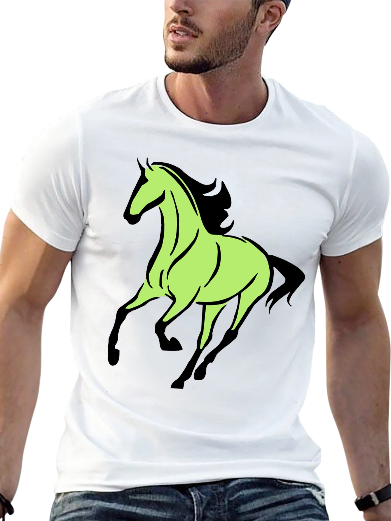 Horse Graphic Tee - Black
