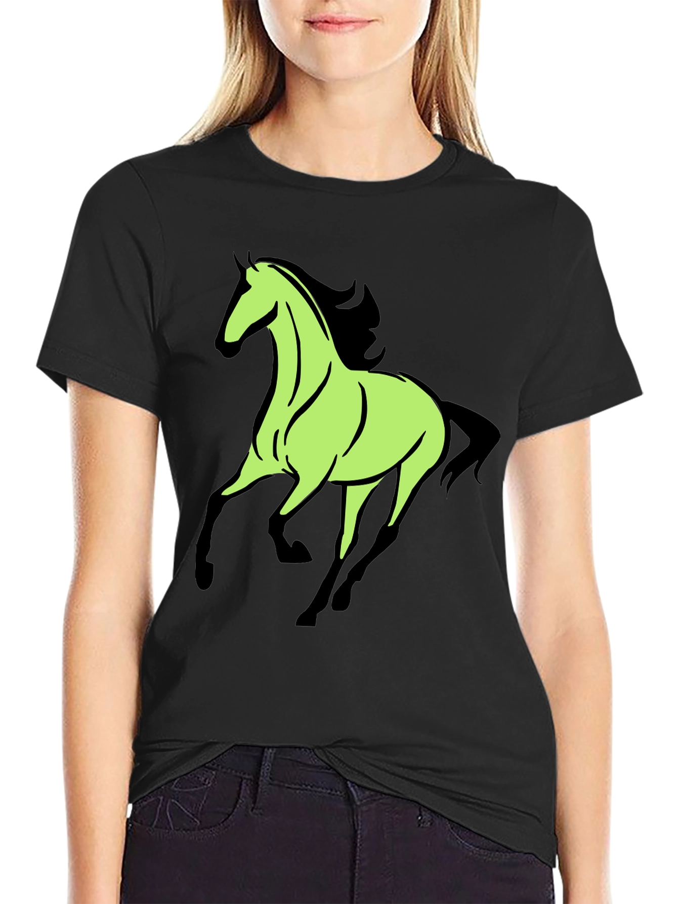 Horse Graphic Tee - Black