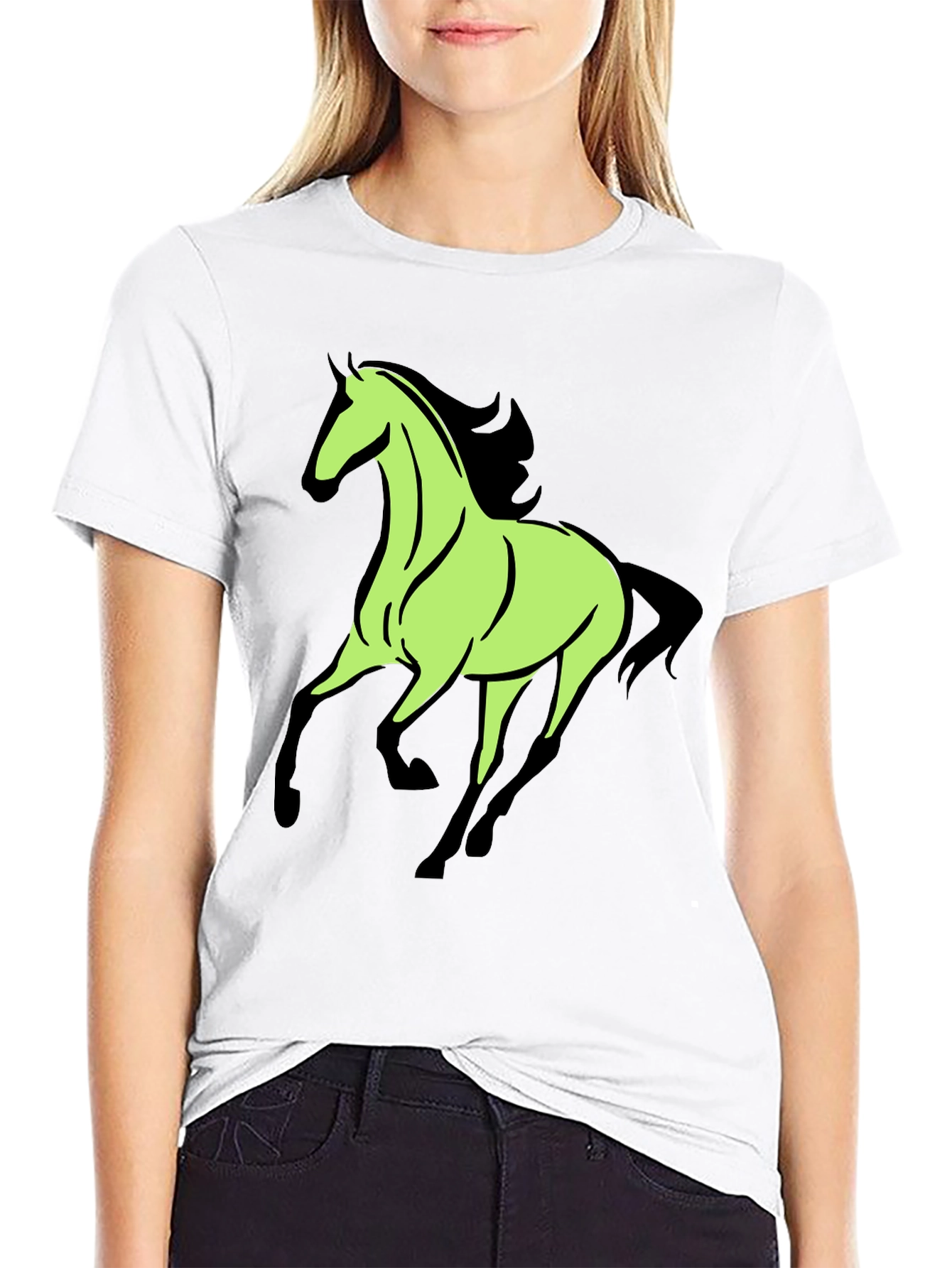 Horse Graphic Tee - Black
