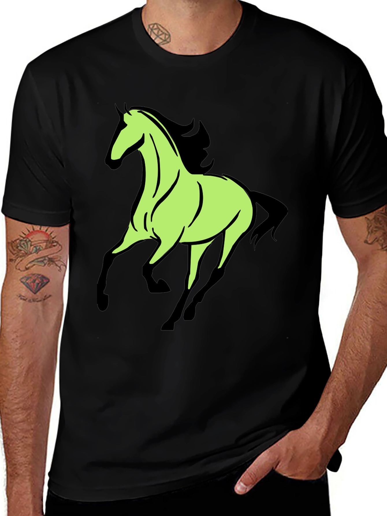 Horse Graphic Tee - Black