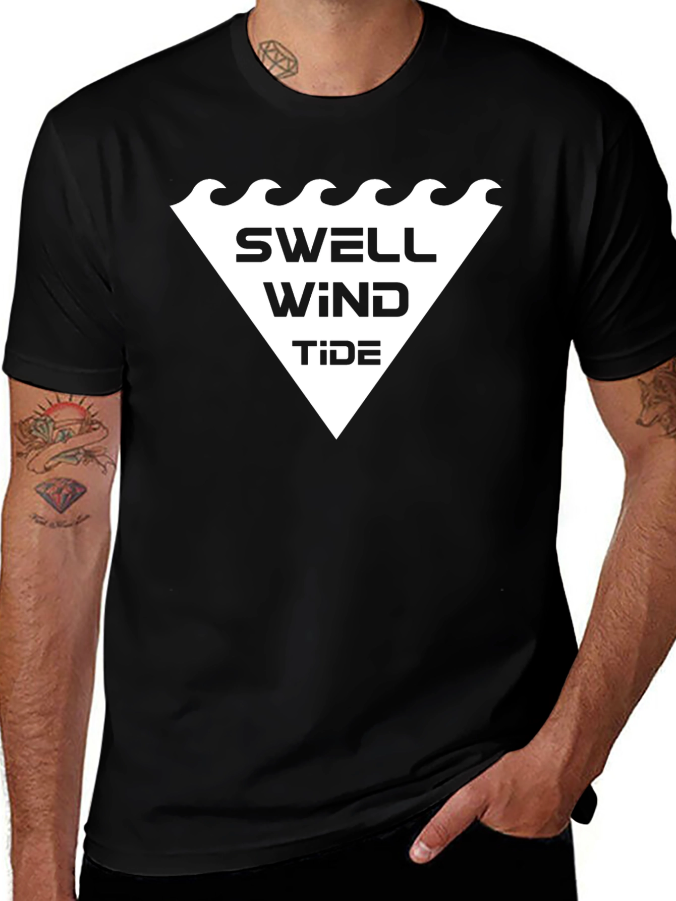 Swell Wind Tide Black Graphic Tee