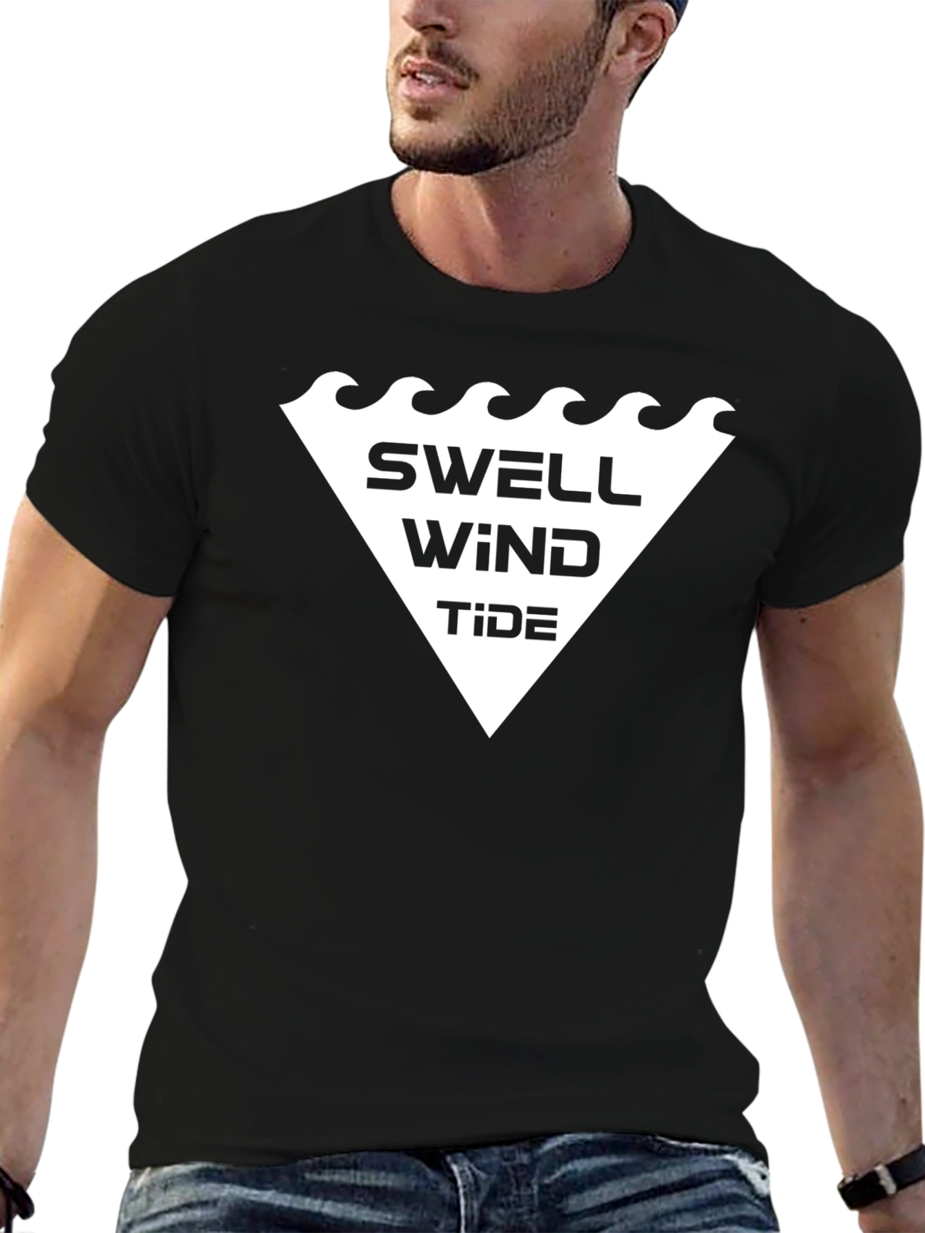 Swell Wind Tide Black Graphic Tee