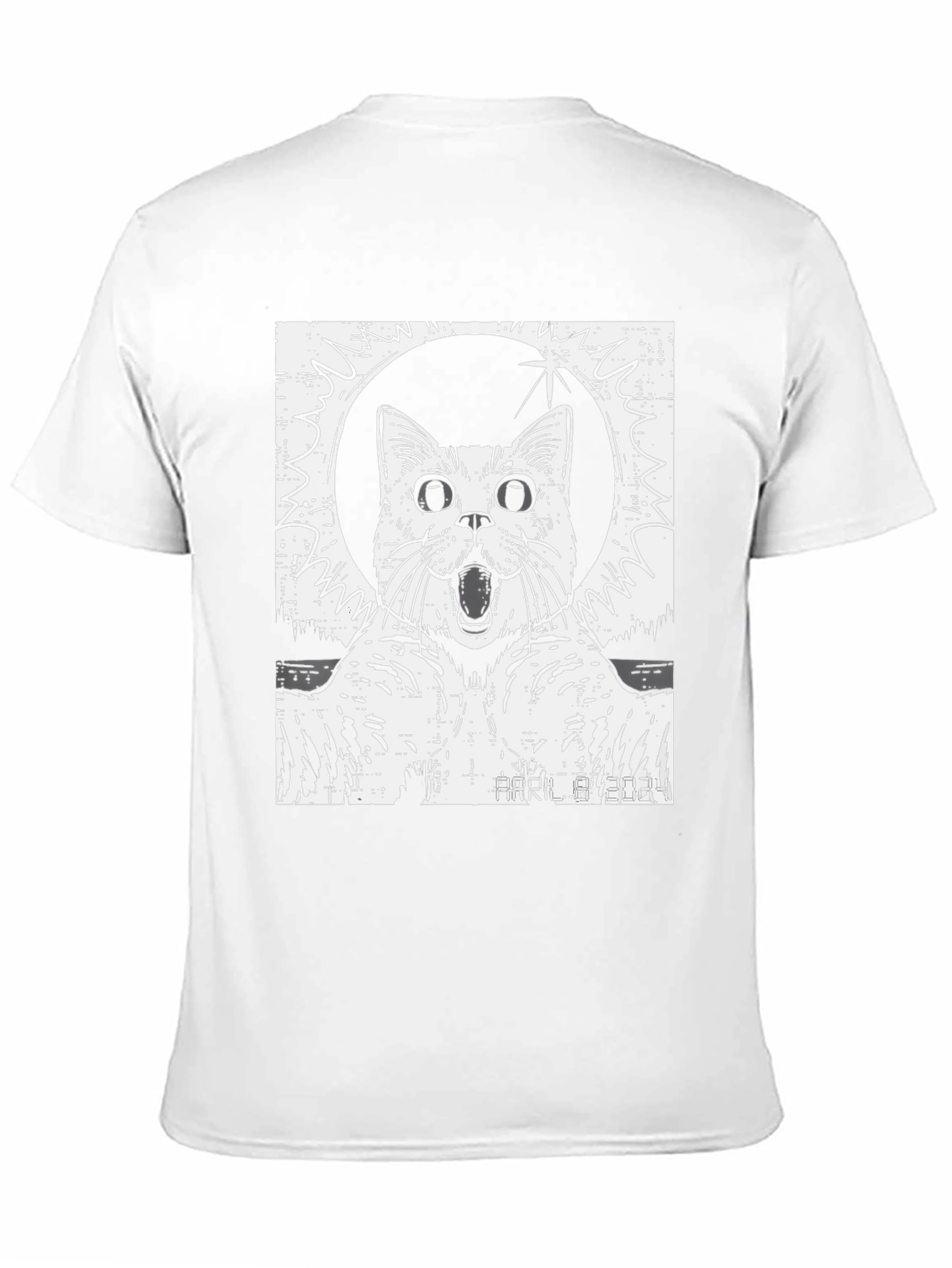 Cosmic Cat Graphic T-Shirt - Black