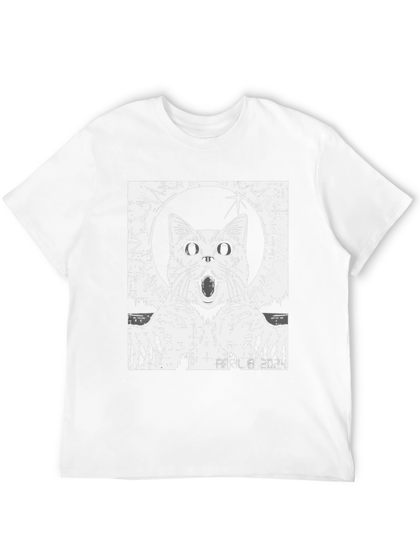 Cosmic Cat Graphic T-Shirt - Black