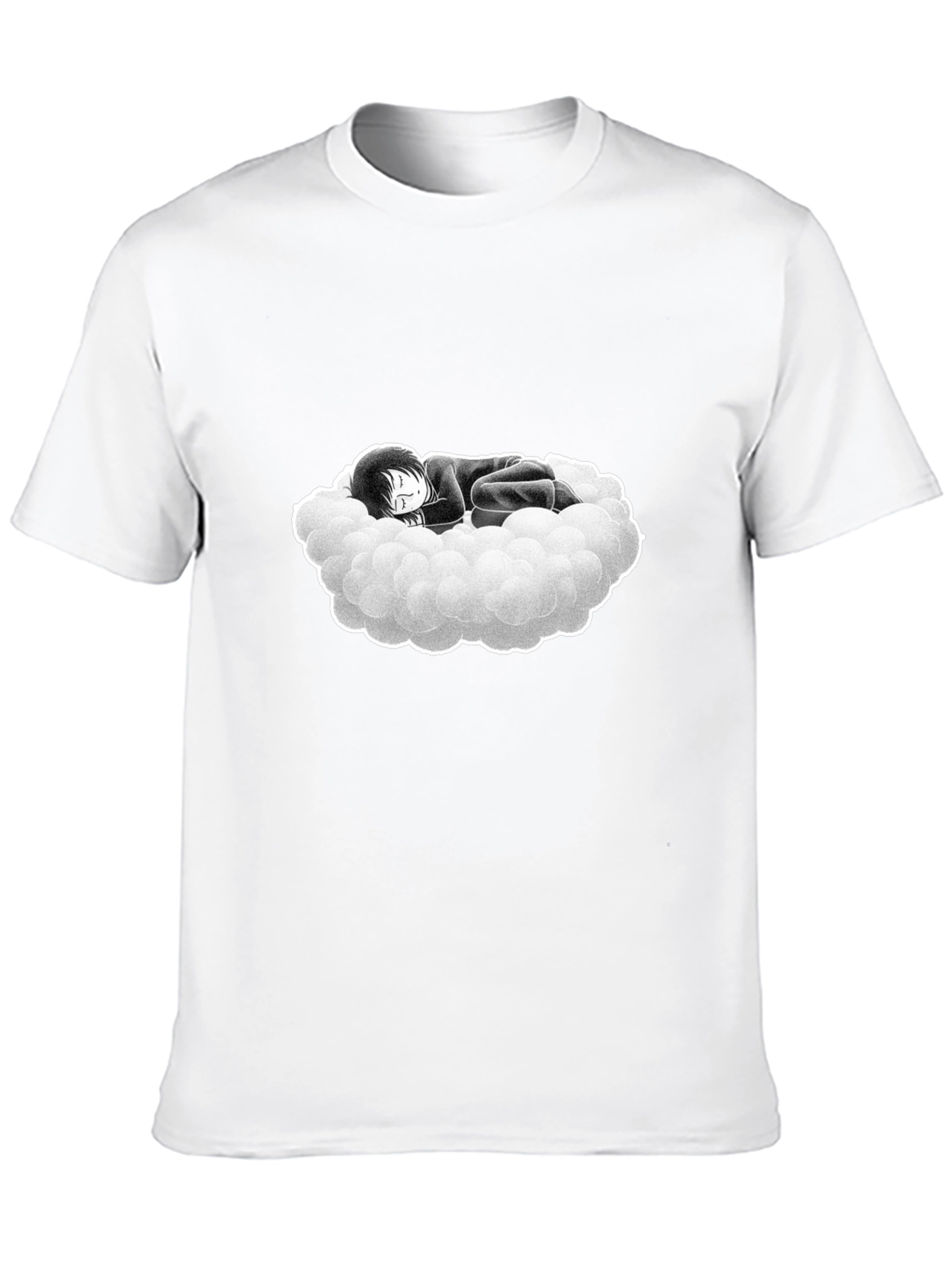 Dream Cloud Graphic Tee - Black Cotton Comfort
