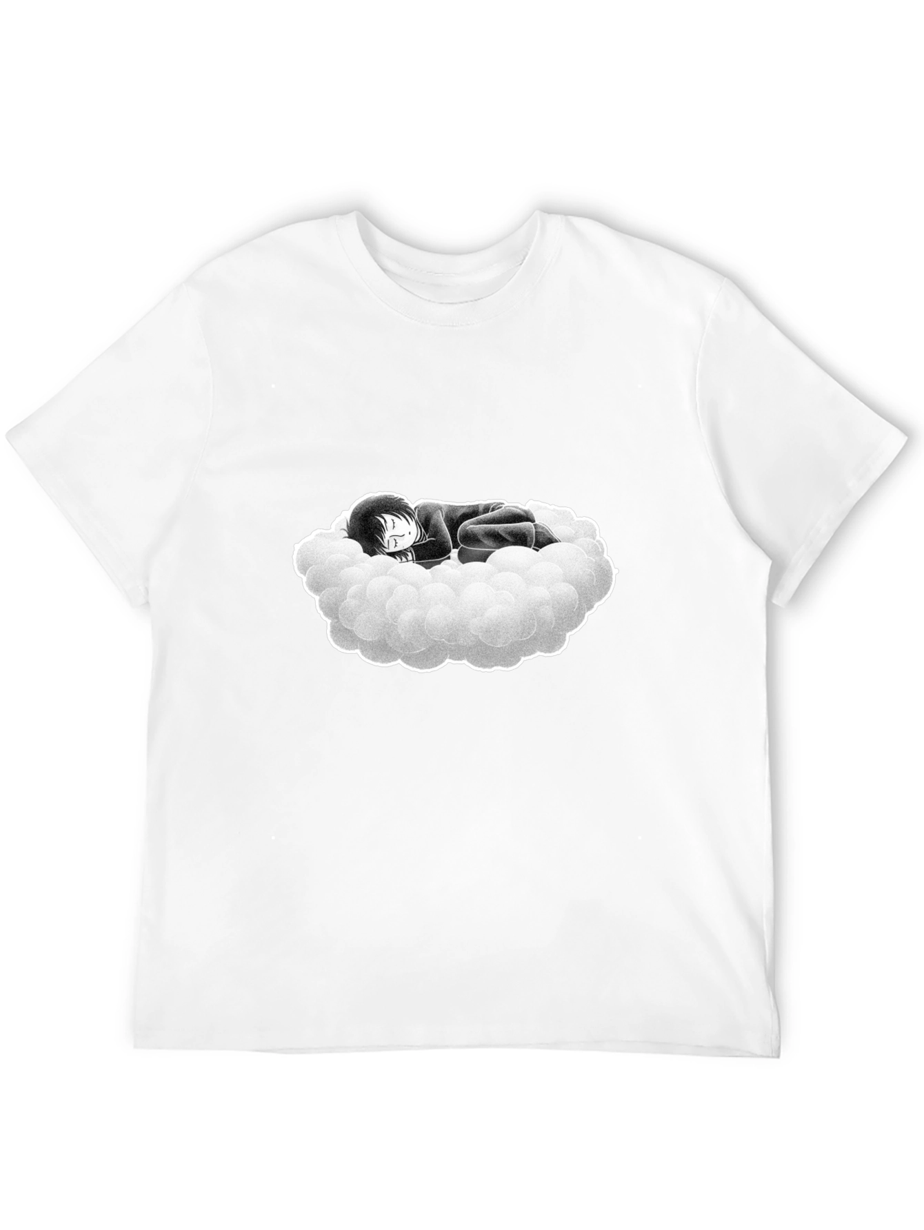 Dream Cloud Graphic Tee - Black Cotton Comfort