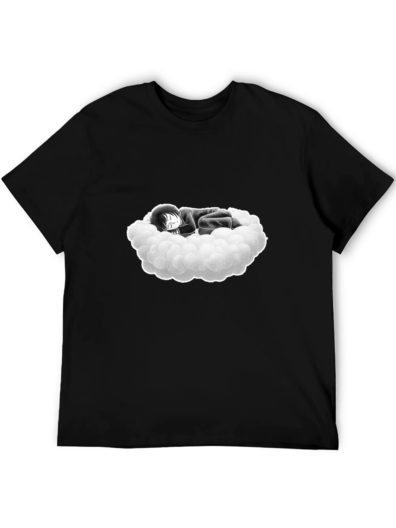 Dream Cloud Graphic Tee - Black Cotton Comfort