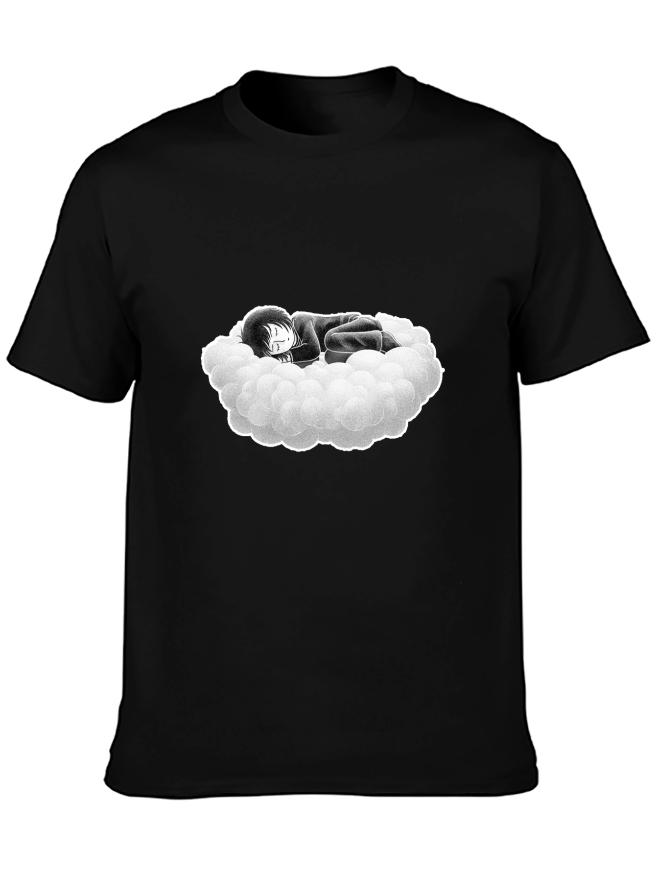 Dream Cloud Graphic Tee - Black Cotton Comfort