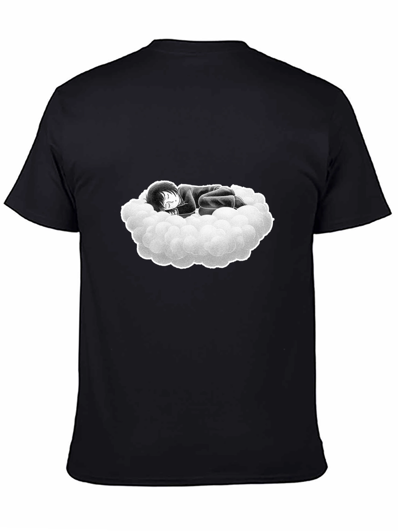 Dream Cloud Graphic Tee - Black Cotton Comfort