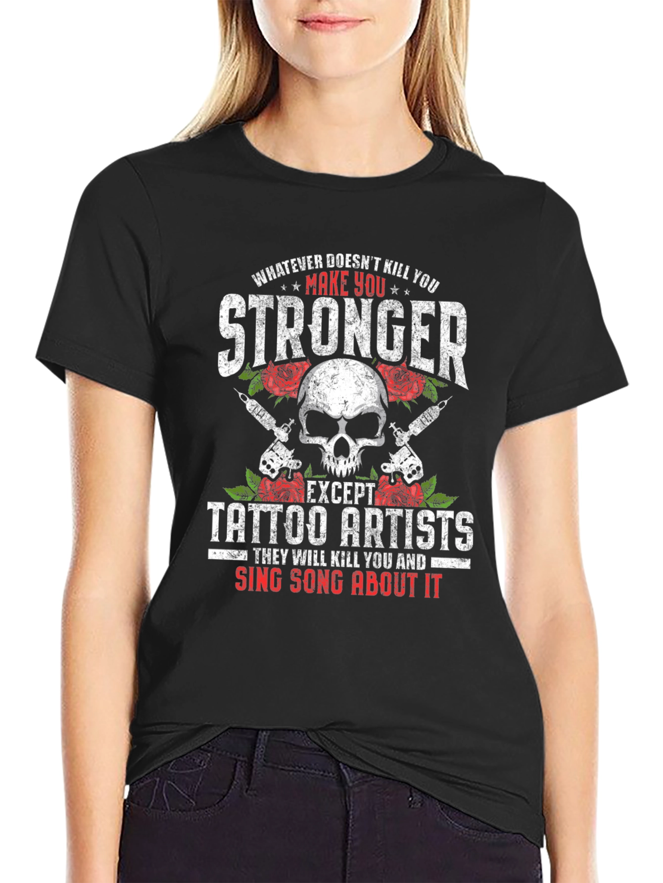 Tattoo Artist Skull T-Shirt - Funny Slogan Tee