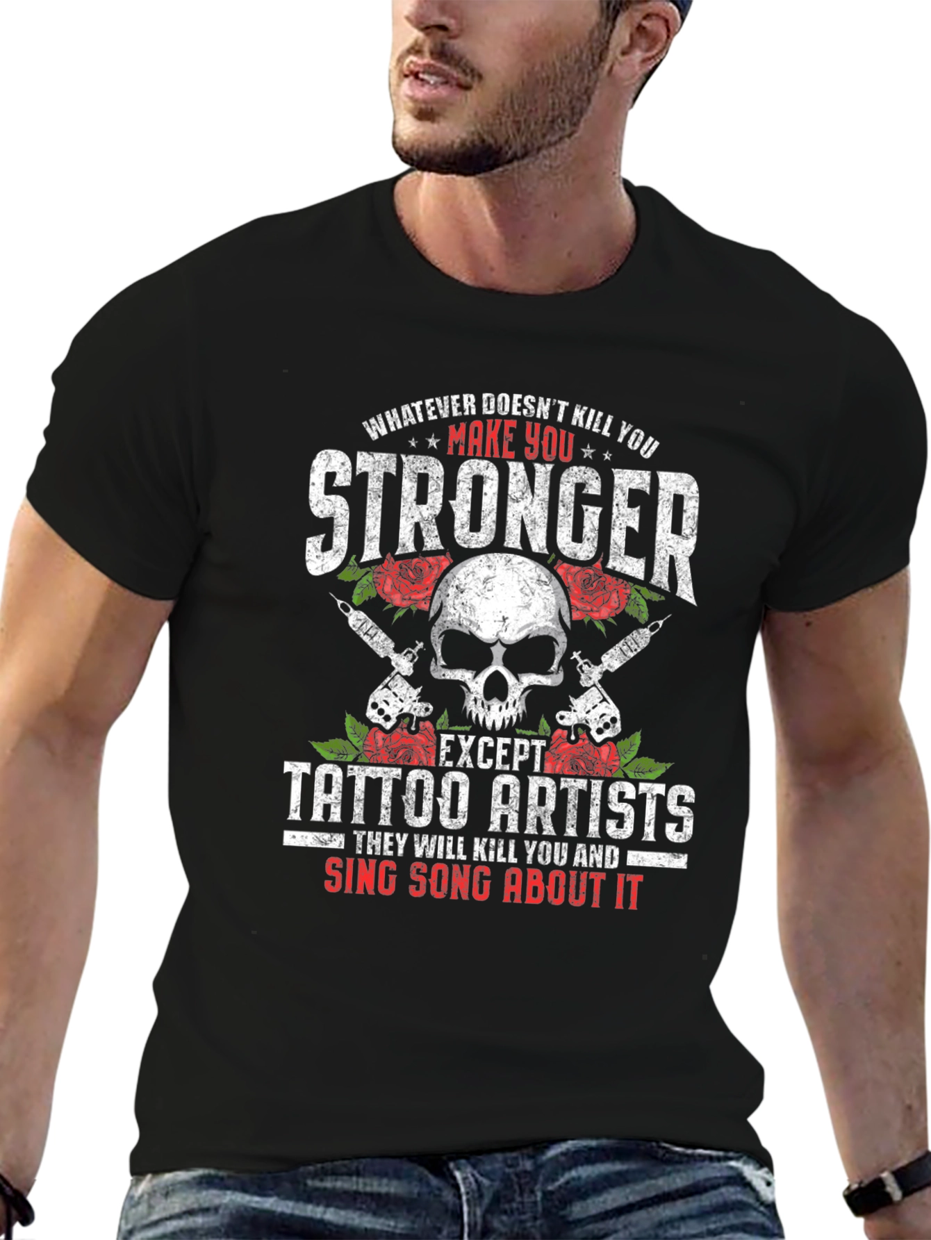 Tattoo Artist Skull T-Shirt - Funny Slogan Tee