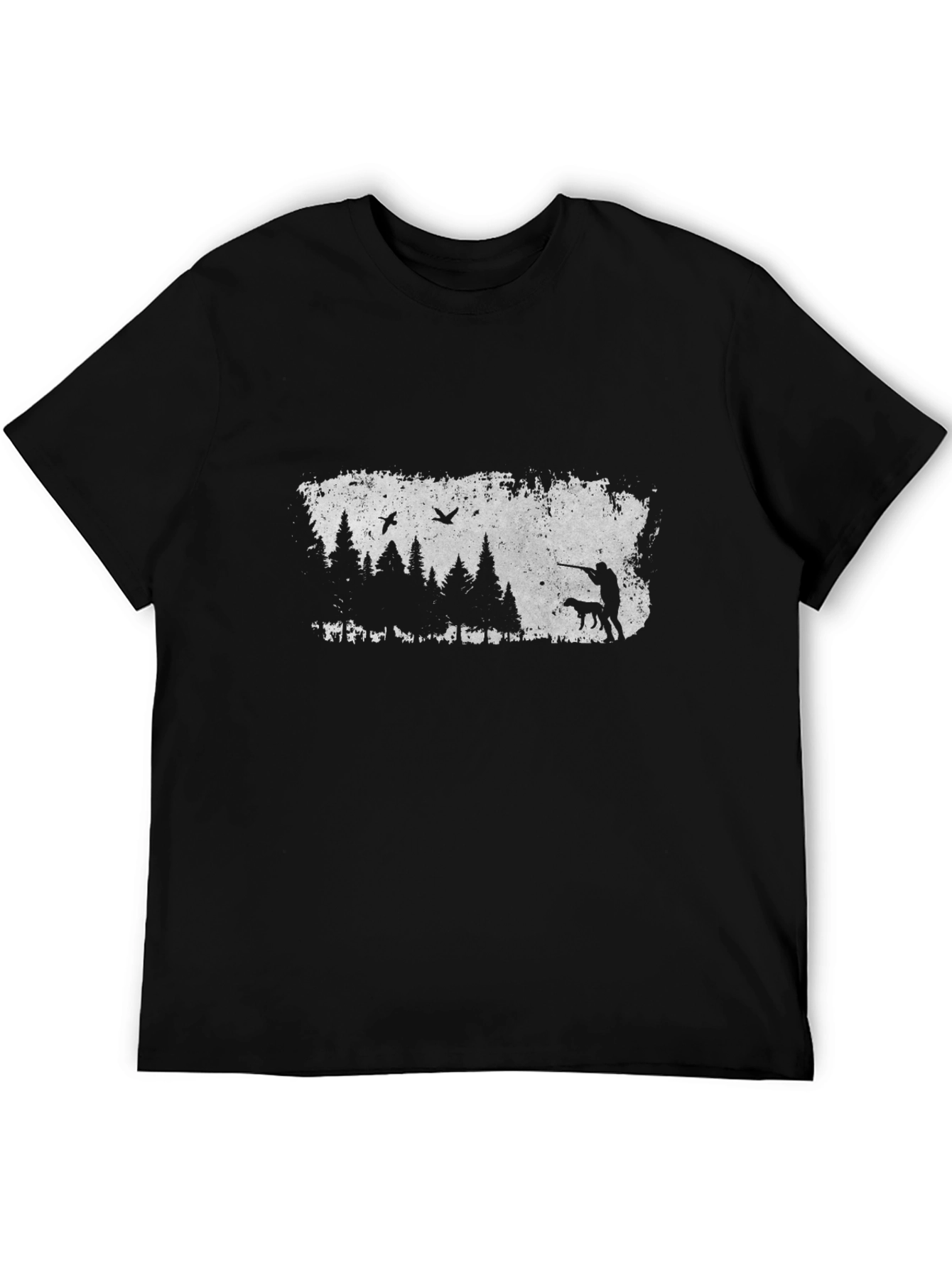 Hunting Scene Graphic Tee - Mens Black T-Shirt