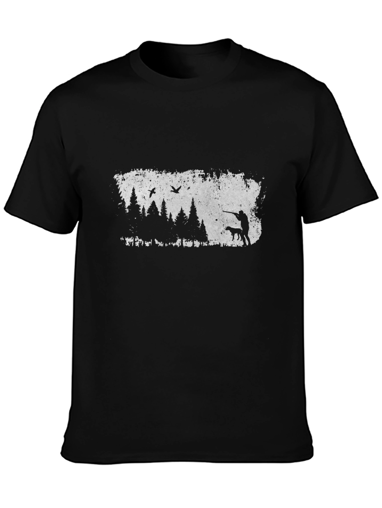 Hunting Scene Graphic Tee - Mens Black T-Shirt