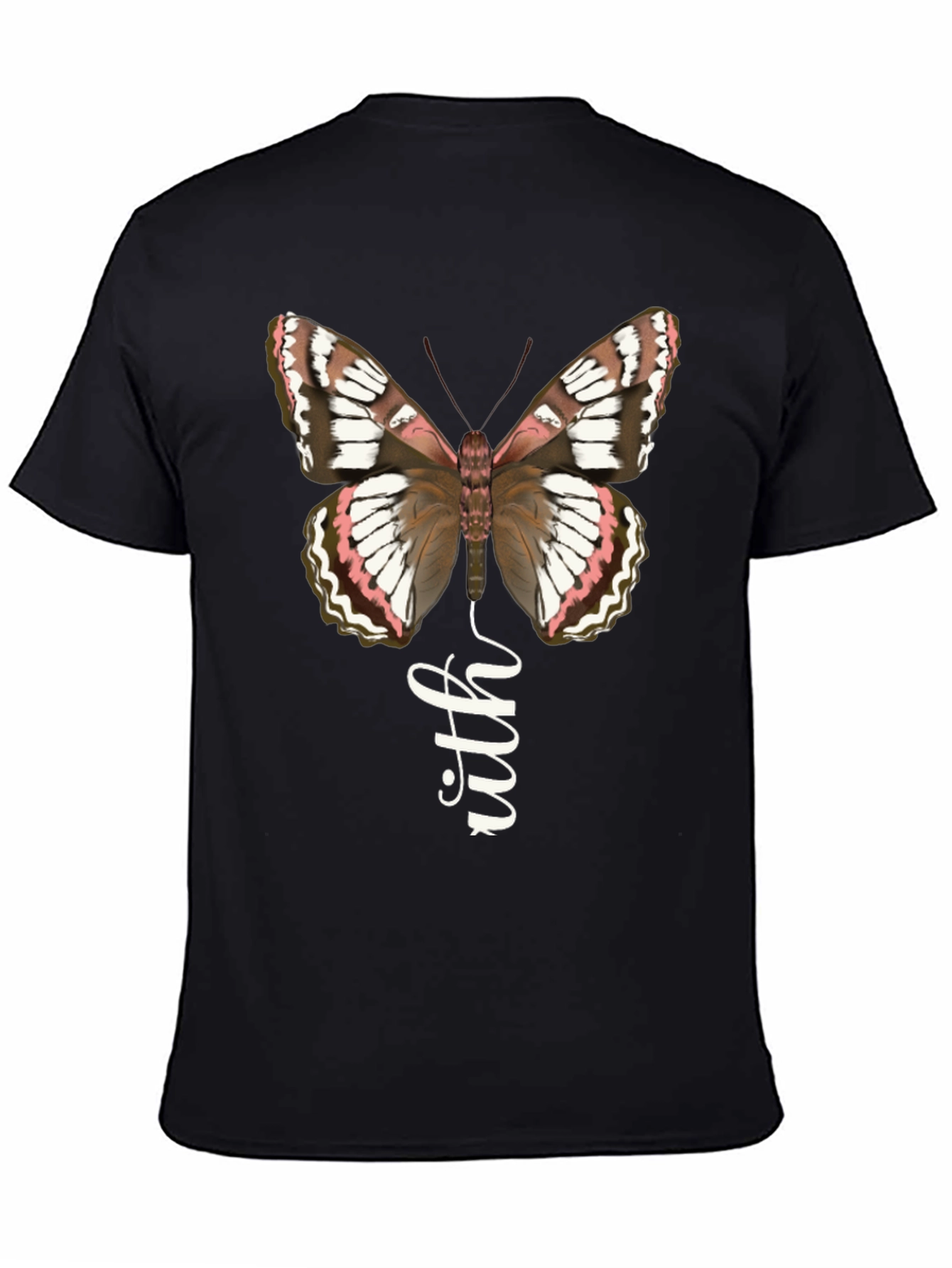 Butterfly Faith Graphic Tee - Stylish Black T-Shirt