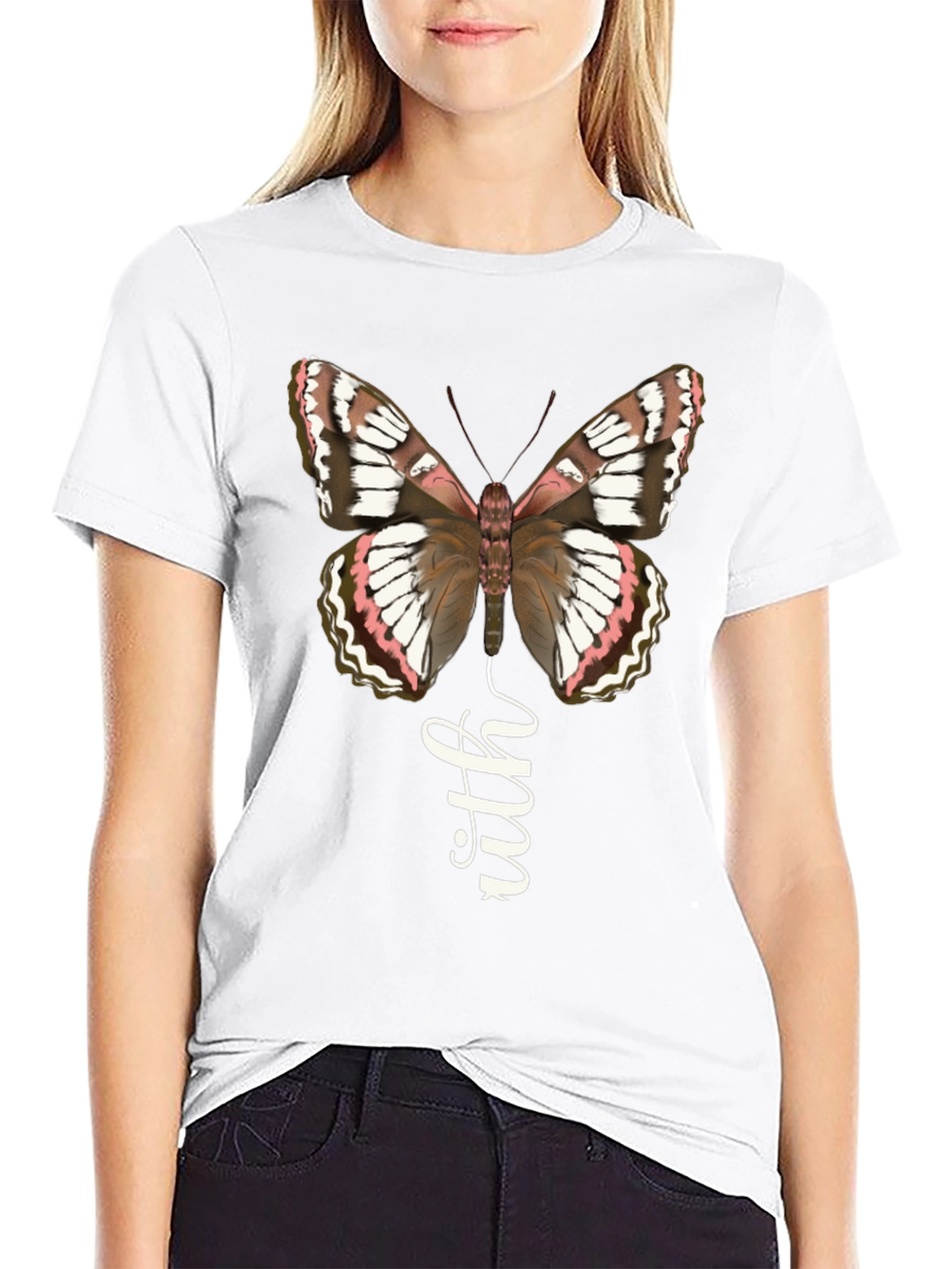 Butterfly Faith Graphic Tee - Stylish Black T-Shirt