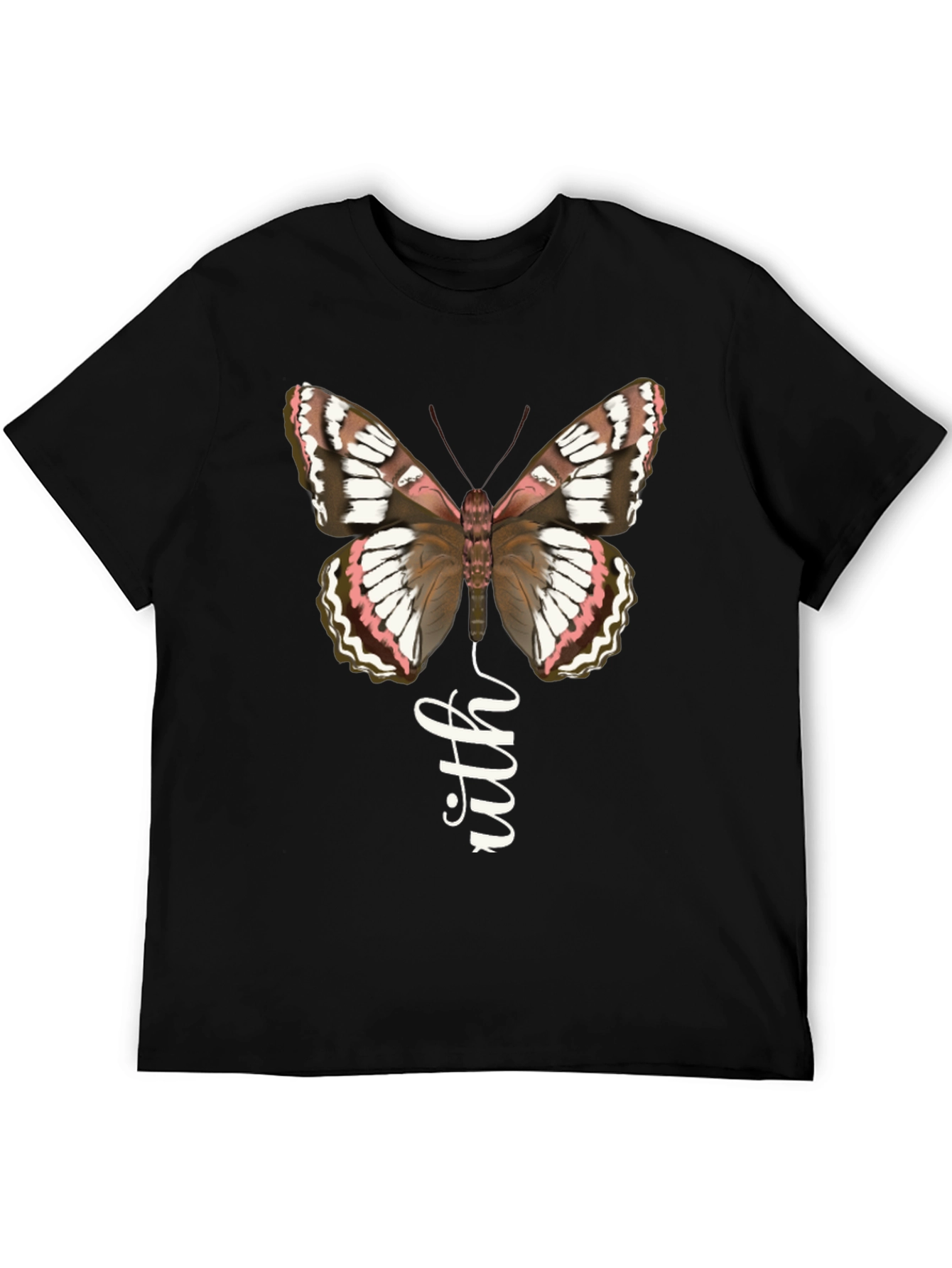 Butterfly Faith Graphic Tee - Stylish Black T-Shirt
