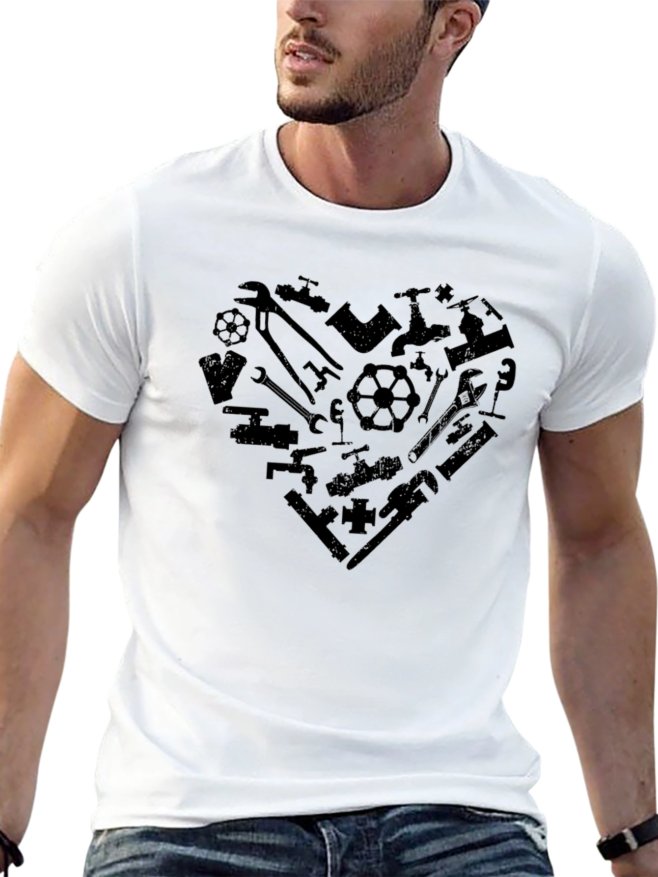 Plumbing Heart Graphic Tee - Black