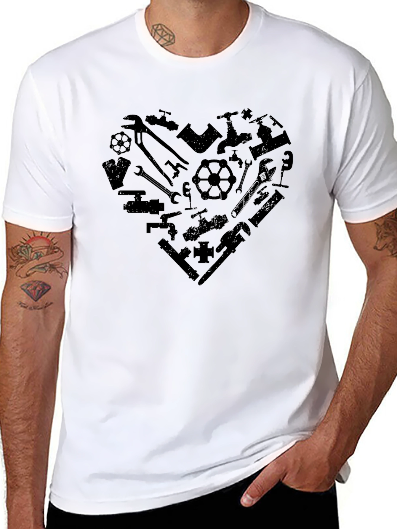 Plumbing Heart Graphic Tee - Black