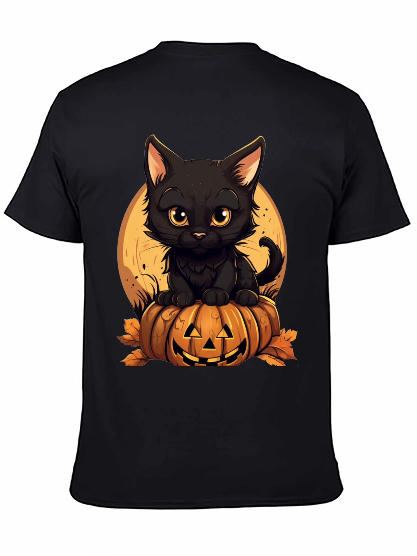 Halloween Black Cat Pumpkin T-Shirt