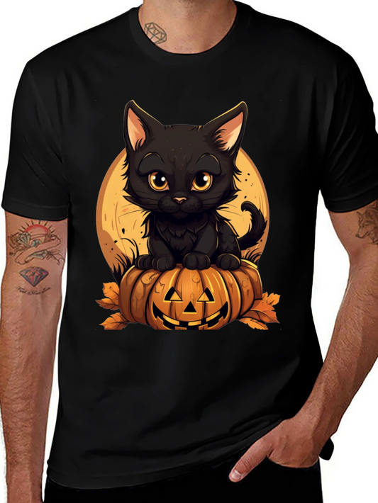Halloween Black Cat Pumpkin T-Shirt