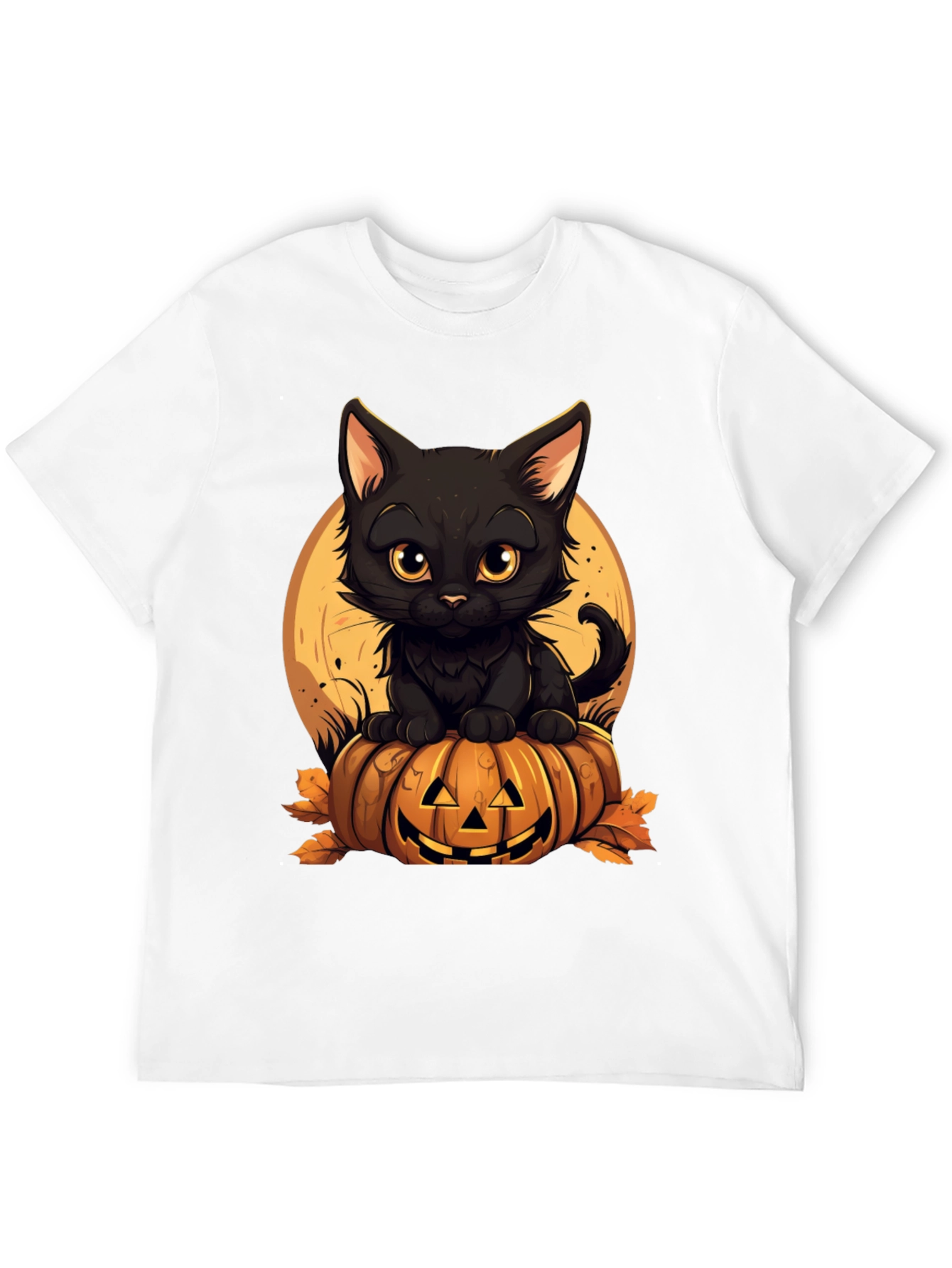 Halloween Black Cat Pumpkin T-Shirt