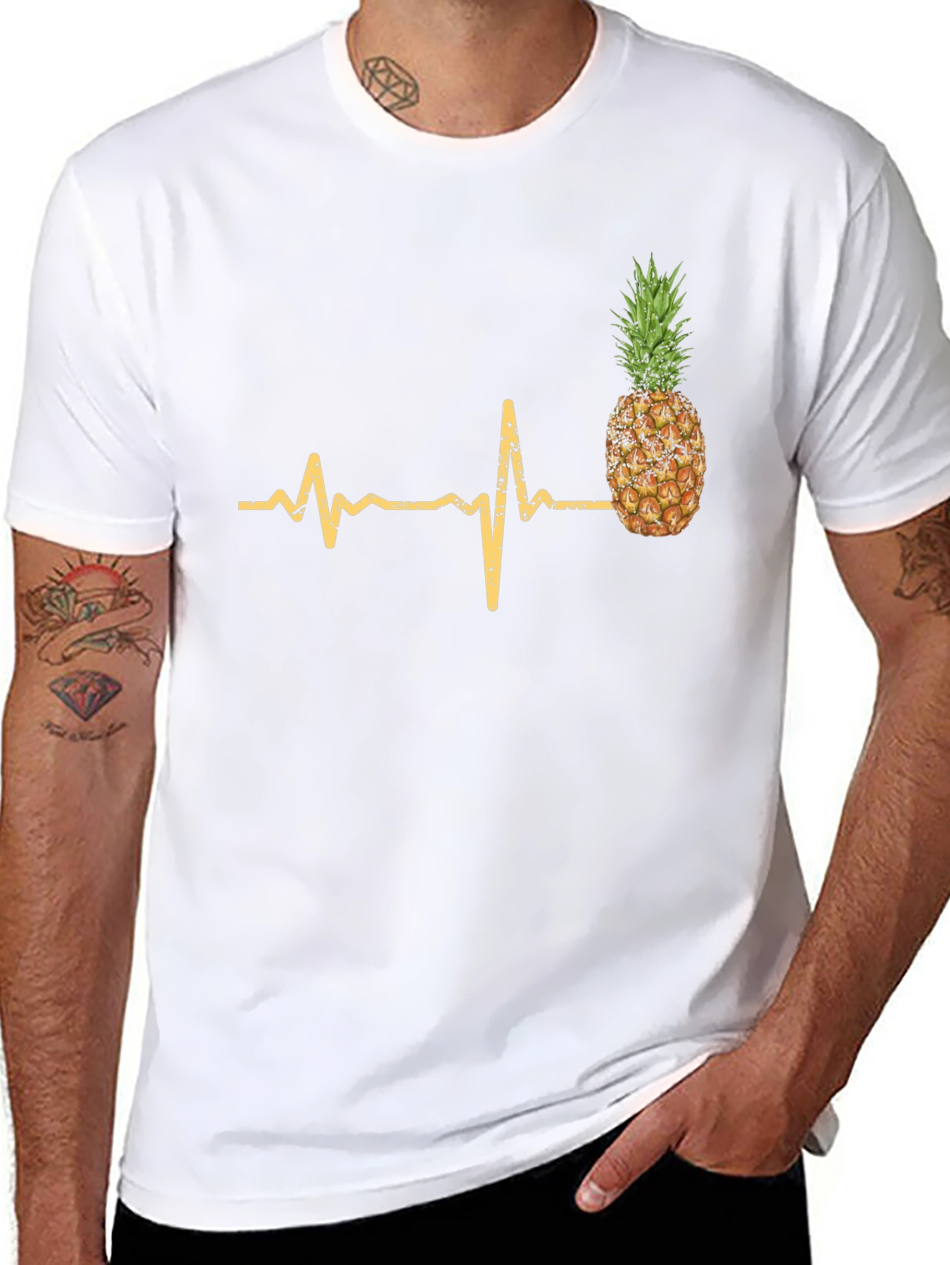 Pineapple Heartbeat Graphic Tee - Black