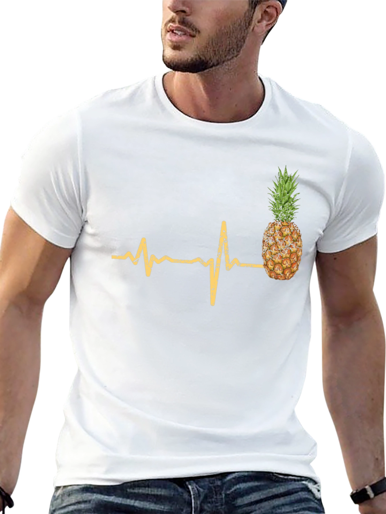 Pineapple Heartbeat Graphic Tee - Black