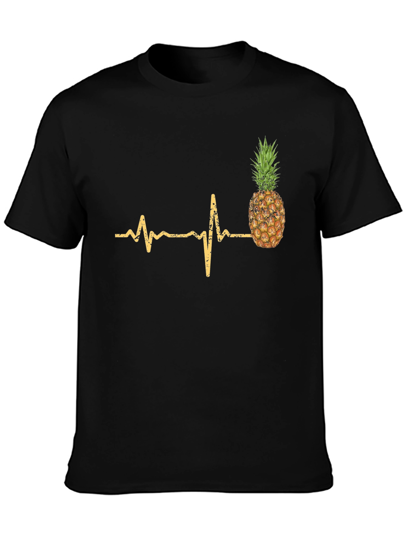 Pineapple Heartbeat Graphic Tee - Black