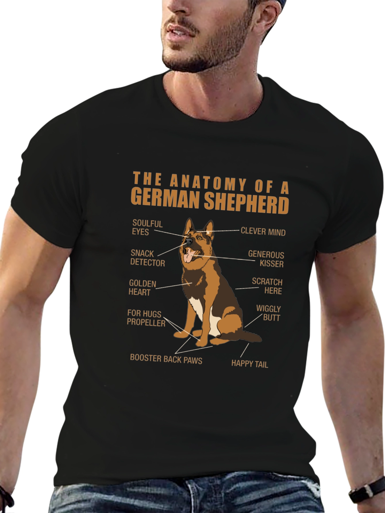 German Shepherd Anatomy T-Shirt - Dog Lover Tee