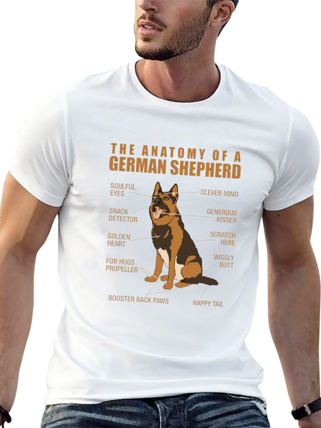 German Shepherd Anatomy T-Shirt - Dog Lover Tee