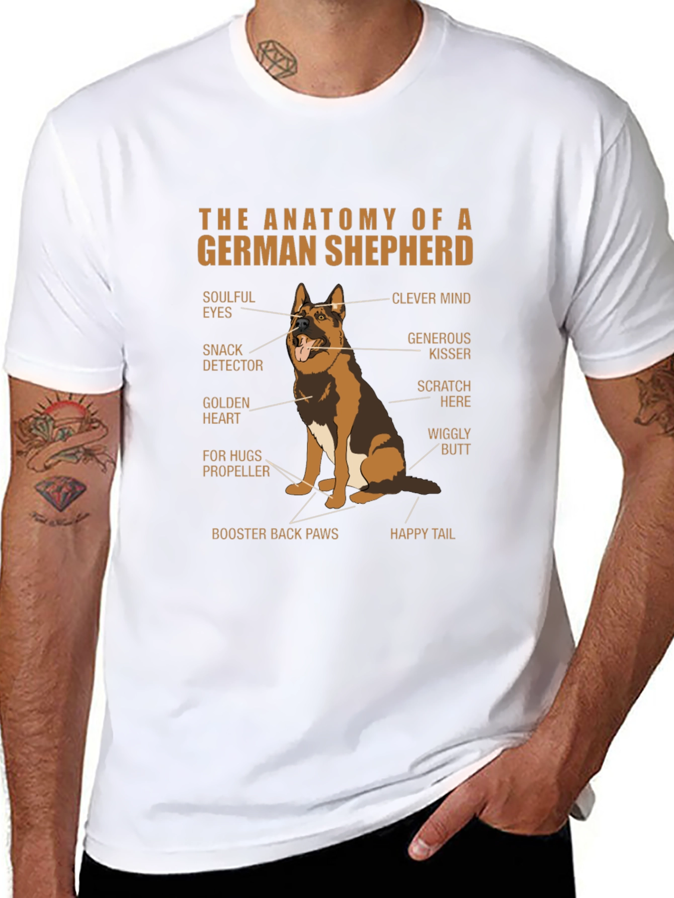 German Shepherd Anatomy T-Shirt - Dog Lover Tee