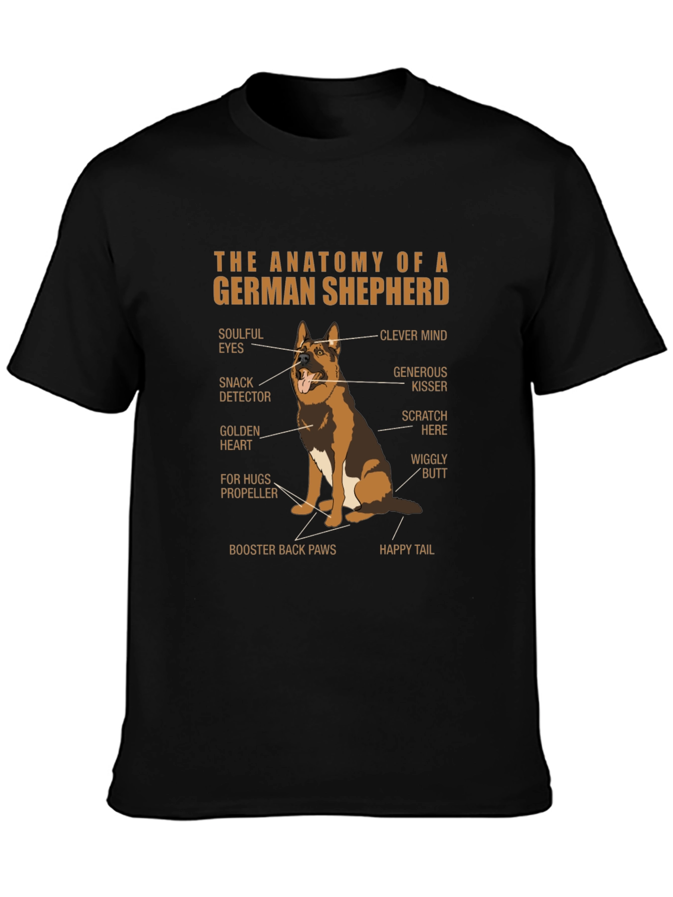 German Shepherd Anatomy T-Shirt - Dog Lover Tee