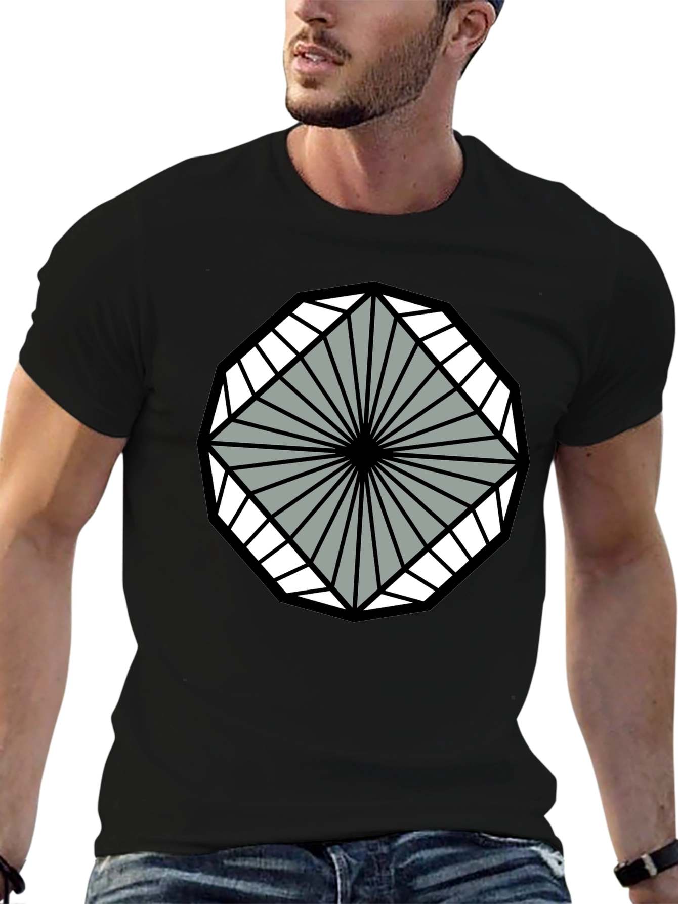Geometric Pattern Tee - Modern Graphic T-Shirt