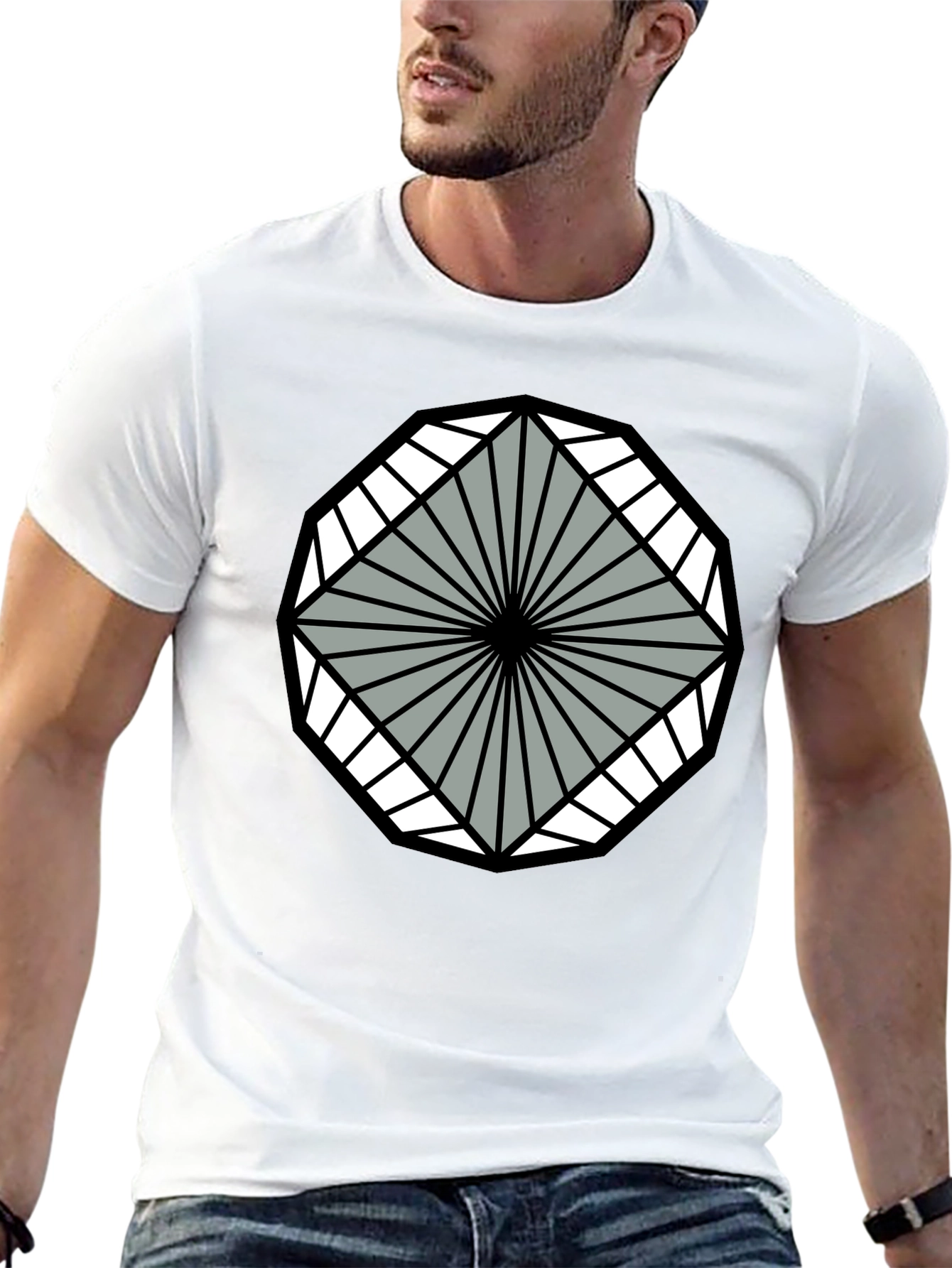 Geometric Pattern Tee - Modern Graphic T-Shirt
