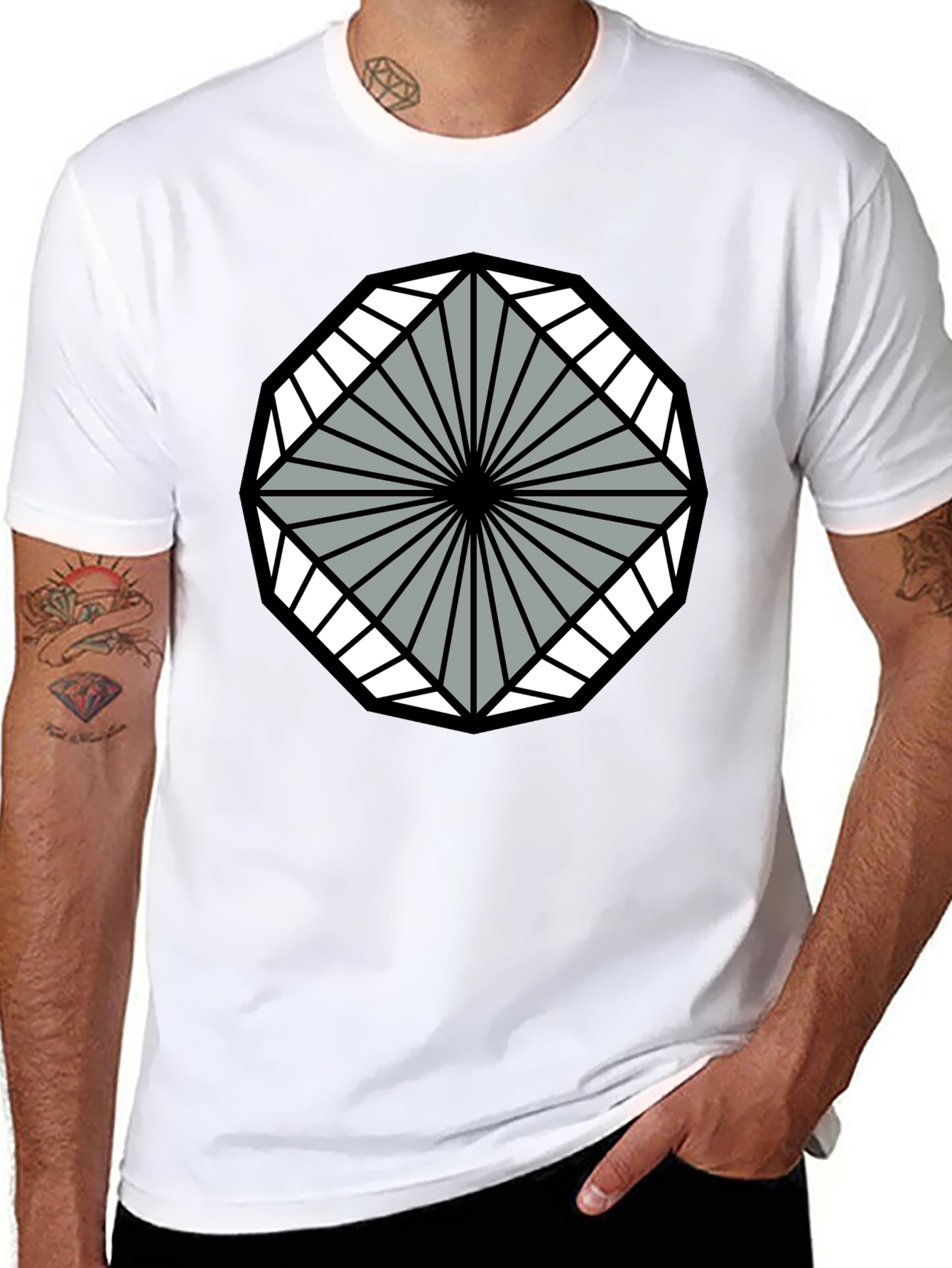 Geometric Pattern Tee - Modern Graphic T-Shirt