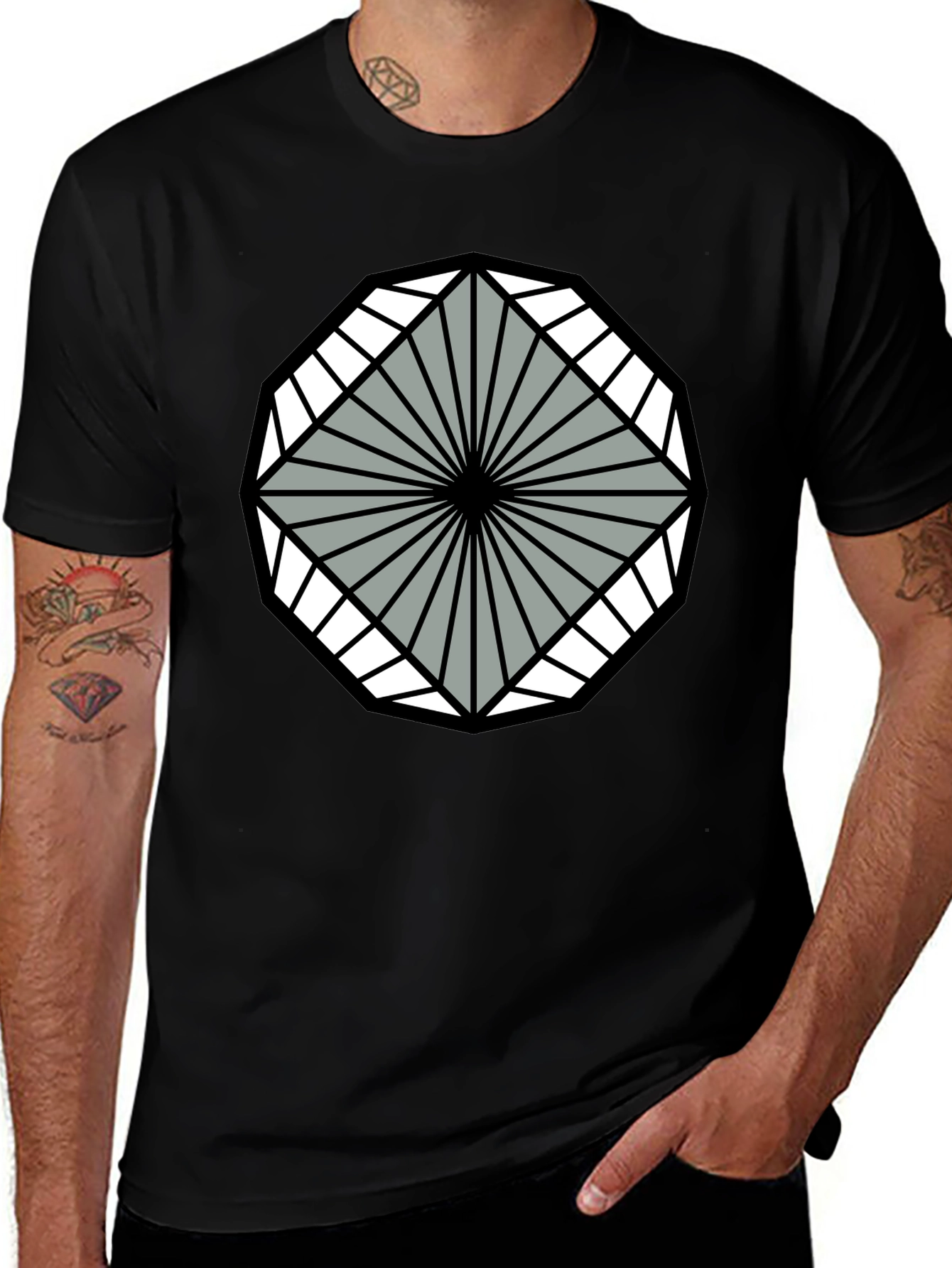 Geometric Pattern Tee - Modern Graphic T-Shirt