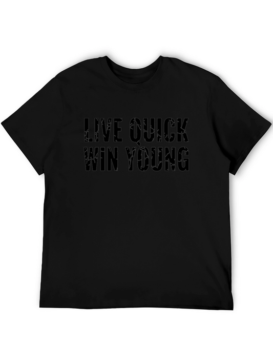 Live Quick Win Young Black Graphic Tee