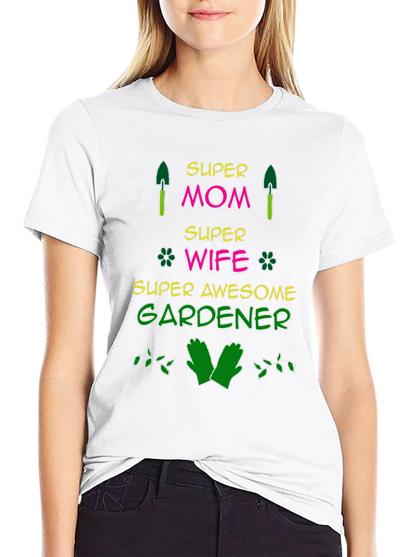 Super Mom Gardener Graphic T-Shirt