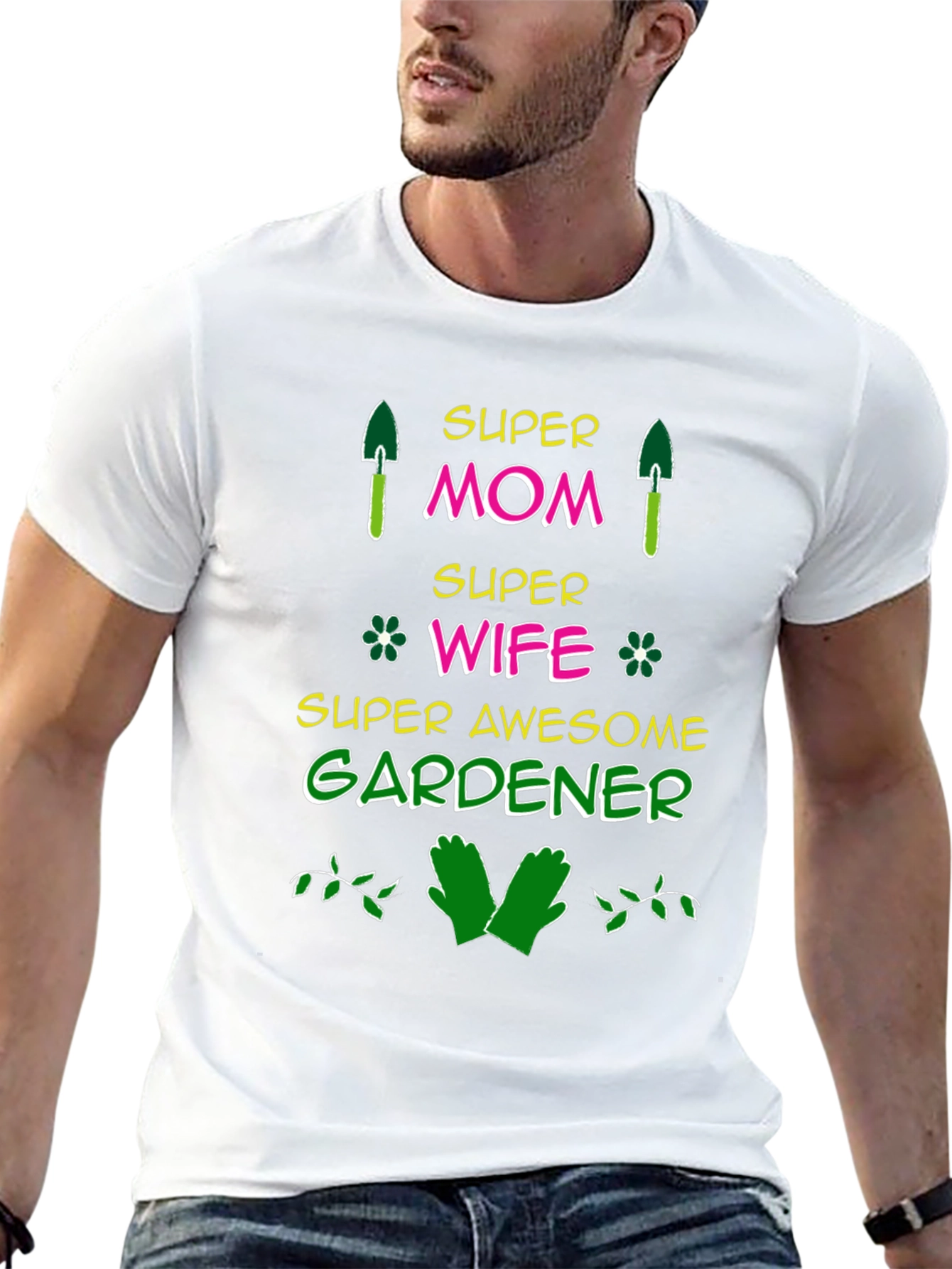 Super Mom Gardener Graphic T-Shirt