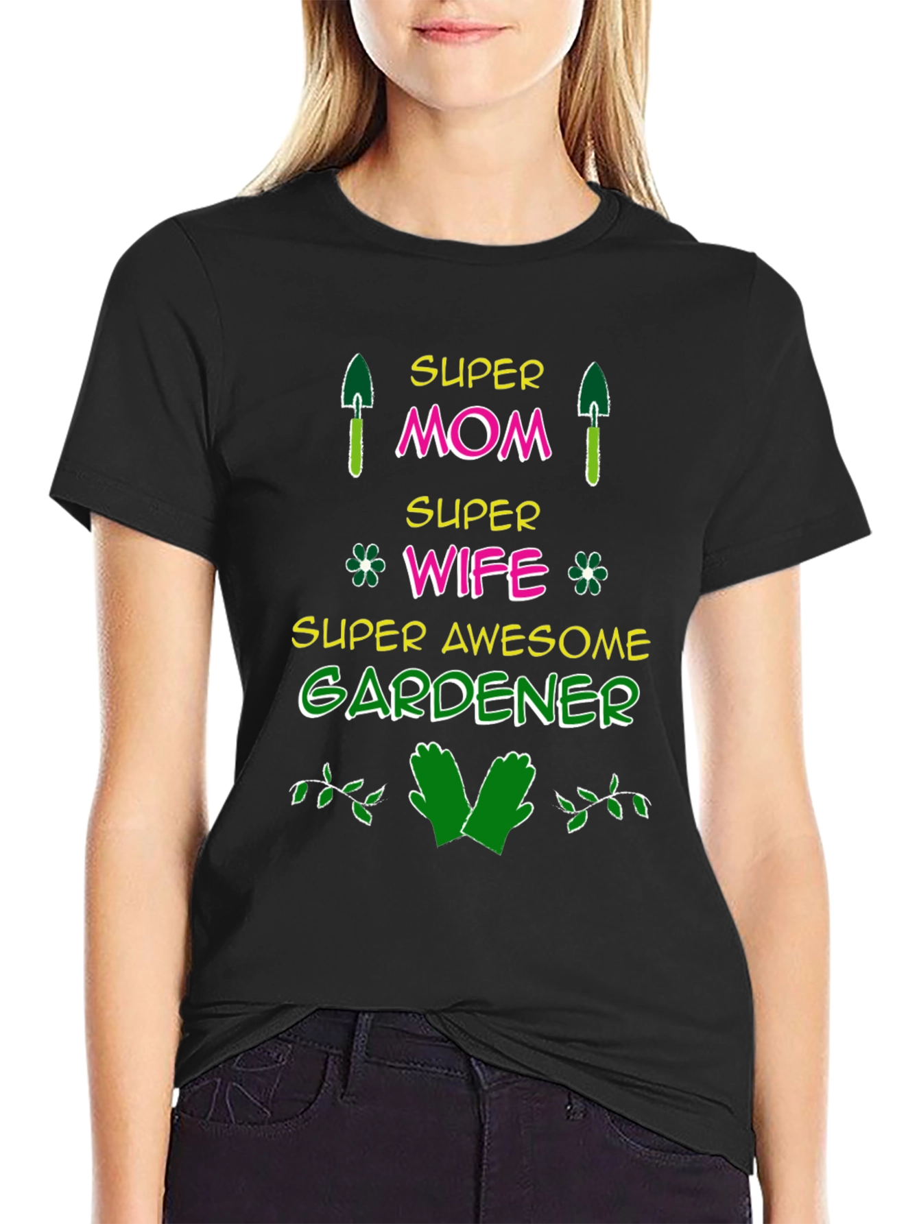 Super Mom Gardener Graphic T-Shirt