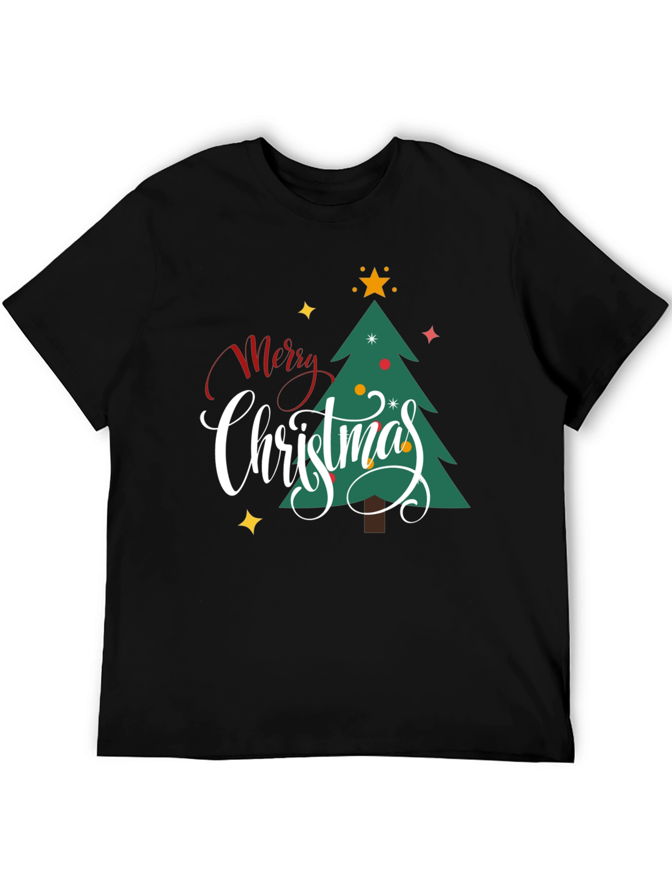 Merry Christmas Tree Graphic Tee - Holiday Cheer