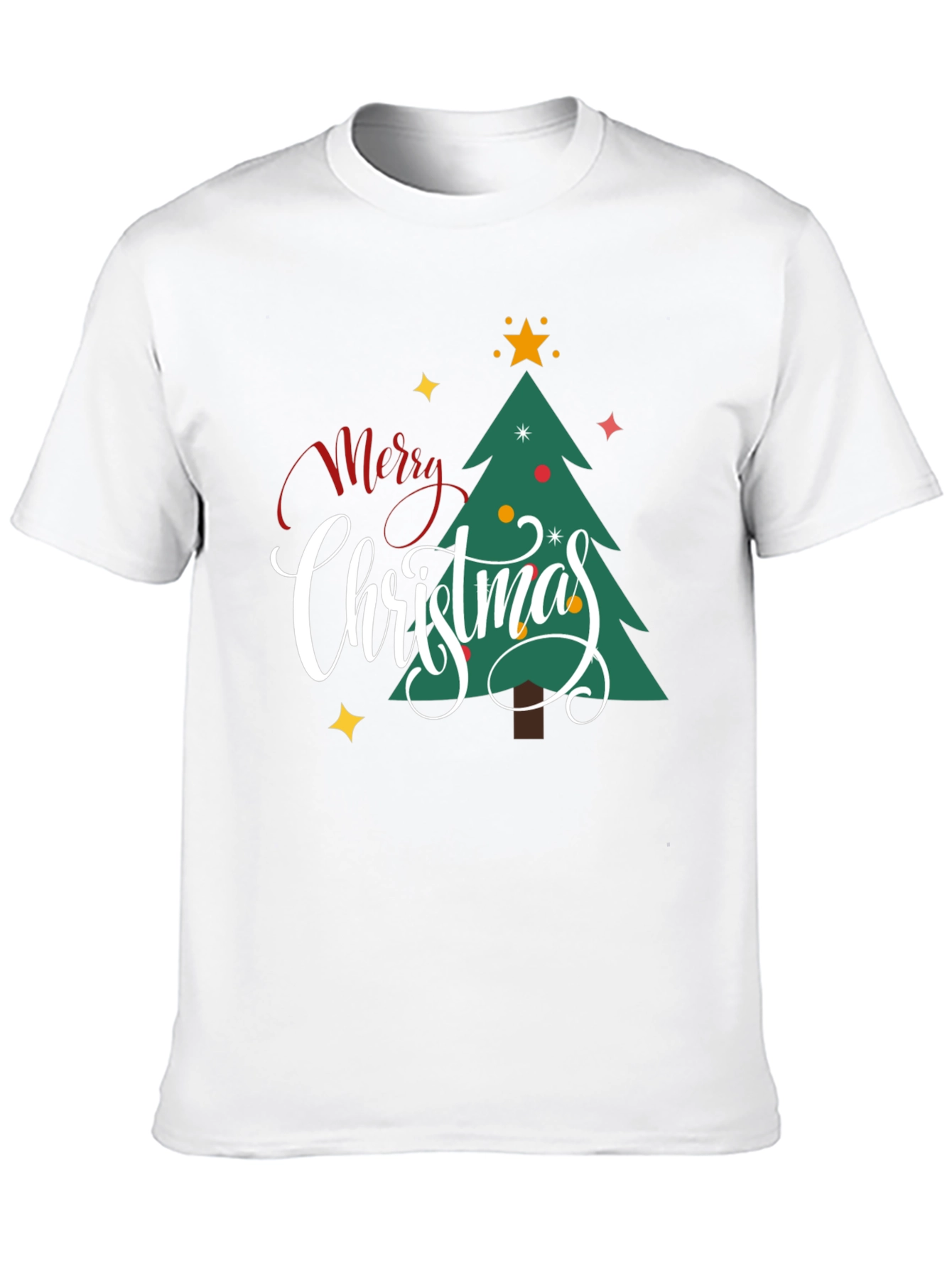 Merry Christmas Tree Graphic Tee - Holiday Cheer