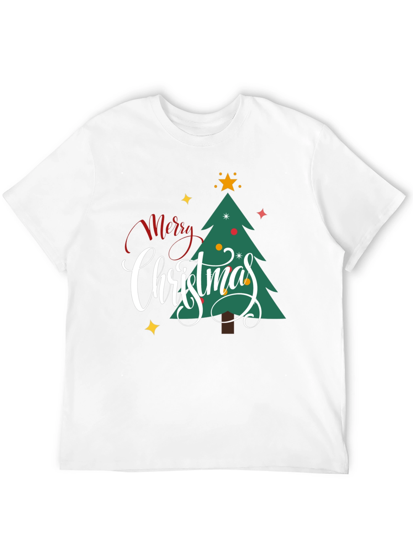 Merry Christmas Tree Graphic Tee - Holiday Cheer